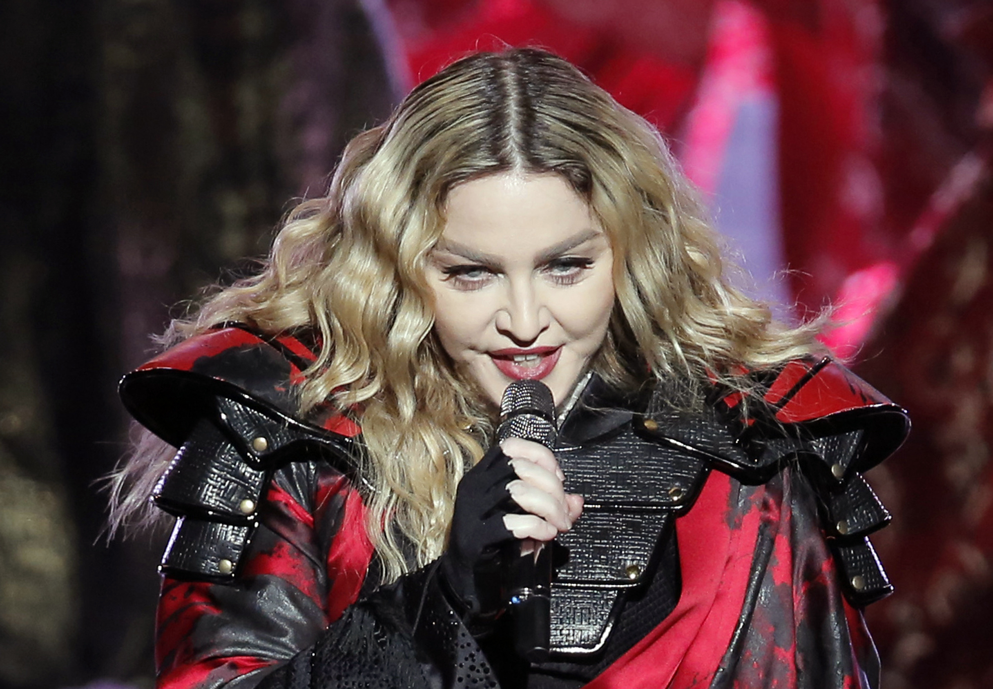 In this Feb. 20, 2016 file photo, U.S. singer Madonna performs during the Rebel Heart World Tour in Macau (Kin Cheung—AP)