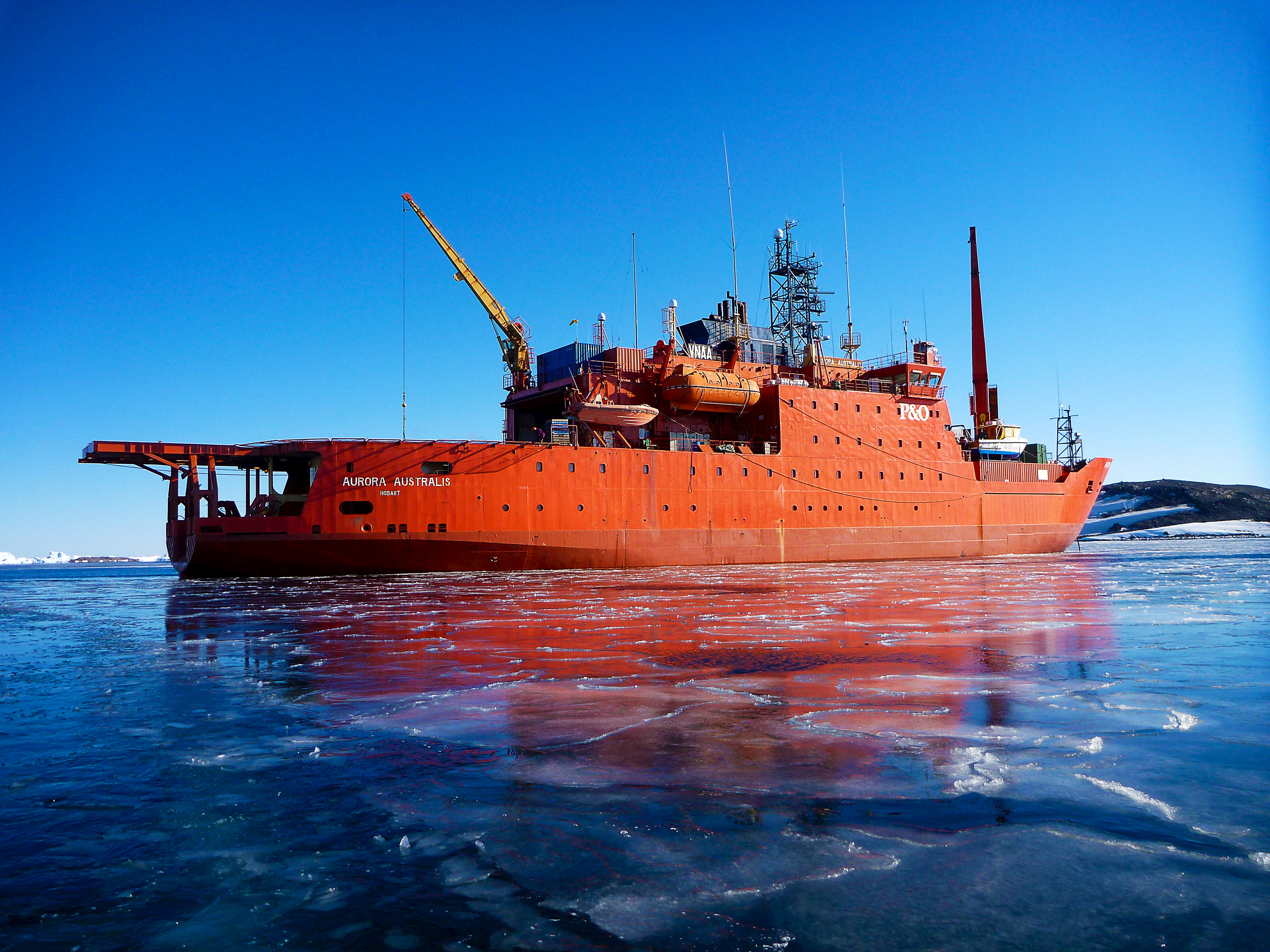 The <i>Aurora Australis</i> ship sits among new ice, moored in Horseshoe Harbour at Mawson Station, Antarctica, in this undated file photo supplied by the Australian Antarctic Division (Handout—Reuters)