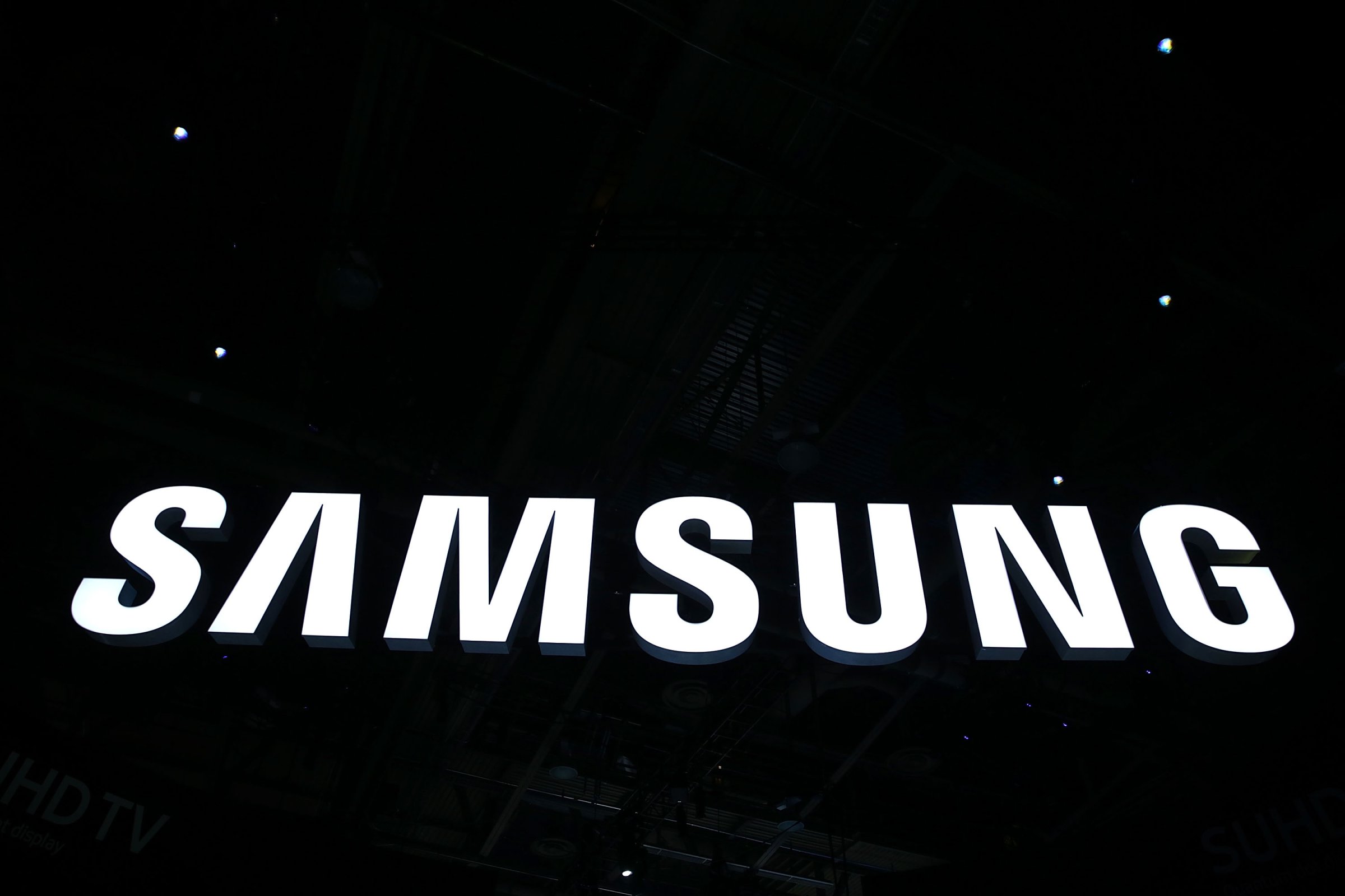 The Samsung logo is seen at CES 2016 at the Las Vegas Convention Center on January 6, 2016 in Las Vegas, Nevada.