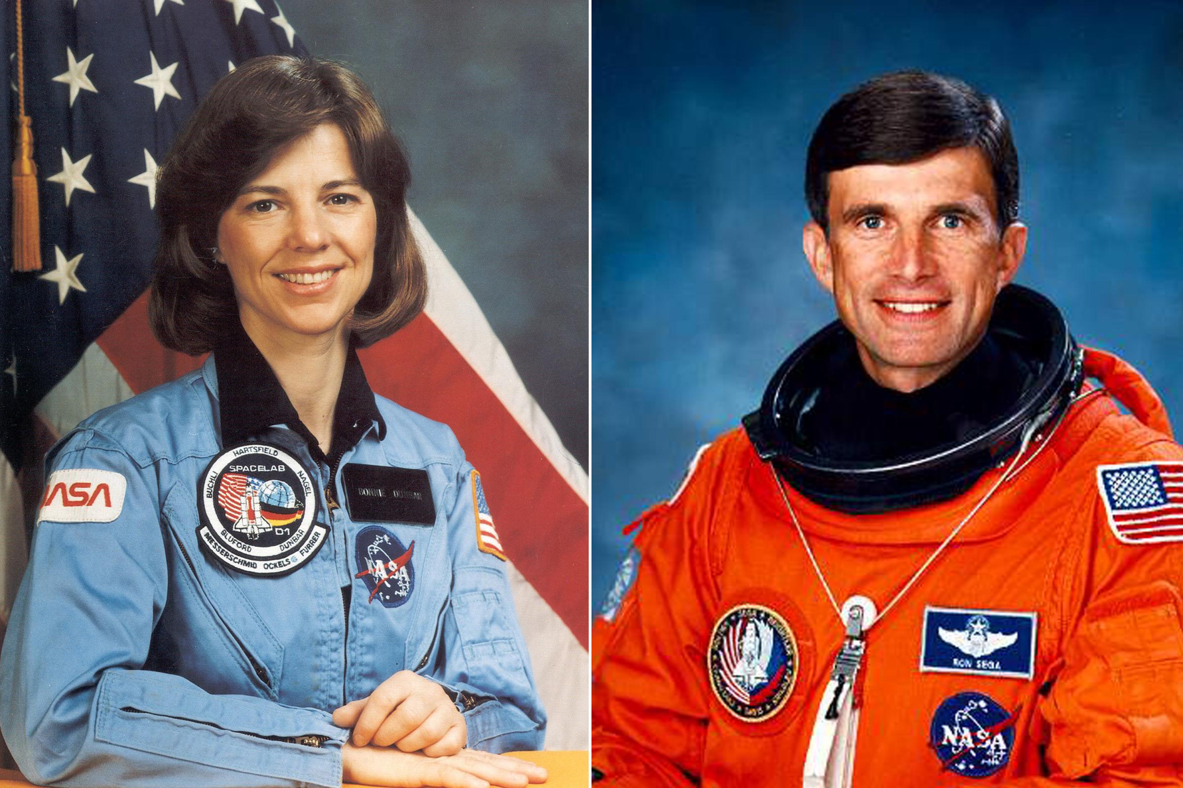 Bonnie Dunbar and Ron Sega married in 1988. Dunbar is a veteran of five space flights, logging more than 1,208 hours in space. Sega was an astronaut for 5 years, during which he flew aboard the STS-60, the first joint U.S./Russian Space Shuttle Mission, launched in 1994.