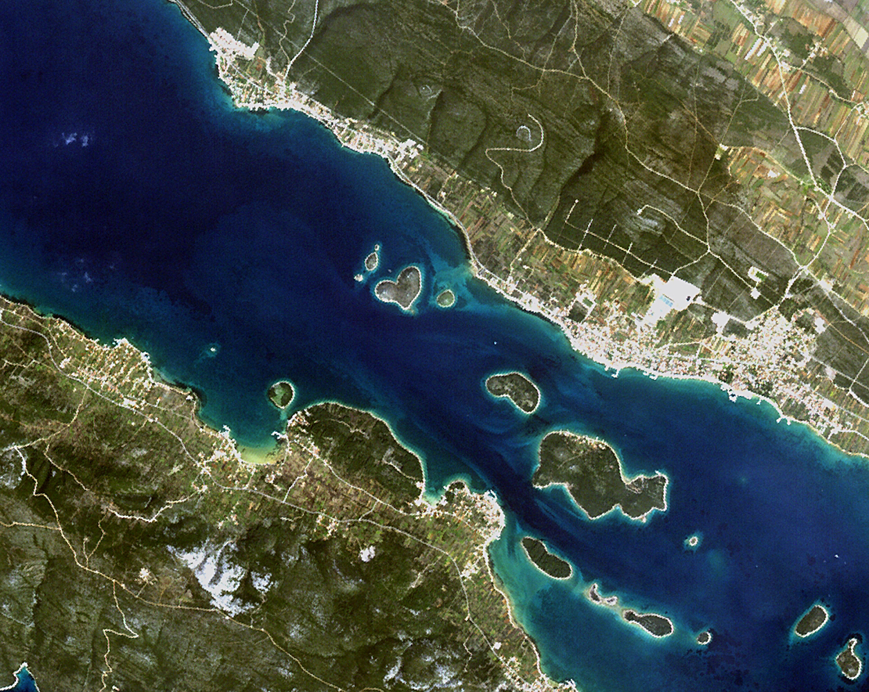 The small heart-shaped island of Galešnjak, Croatia, acquired by ALOS – Japan's four-tonne Earth observation satellite and released on Feb. 11, 2011.