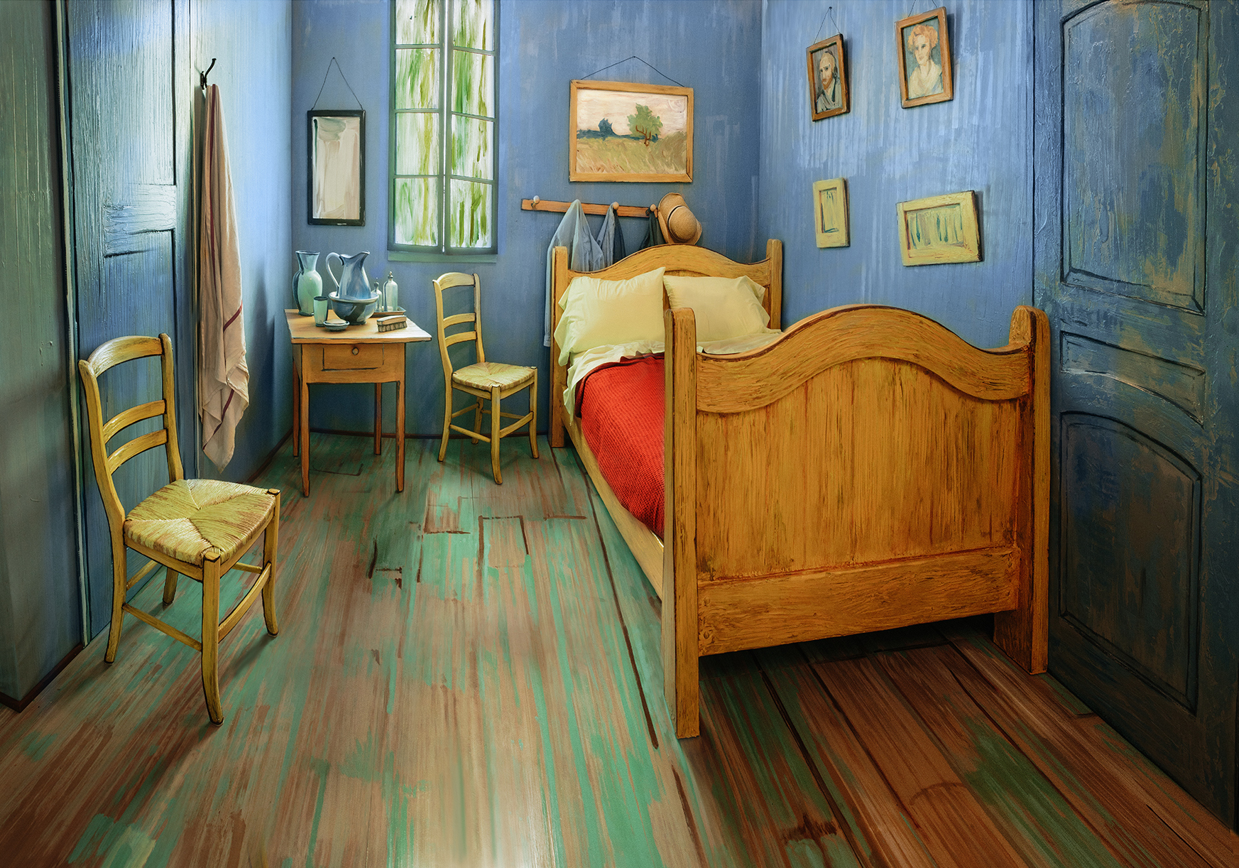 The recreation of Vincent Van Gogh's bedroom in Arles in the south of France, as it appears on Airbnb. (Art Institute of Chicago)