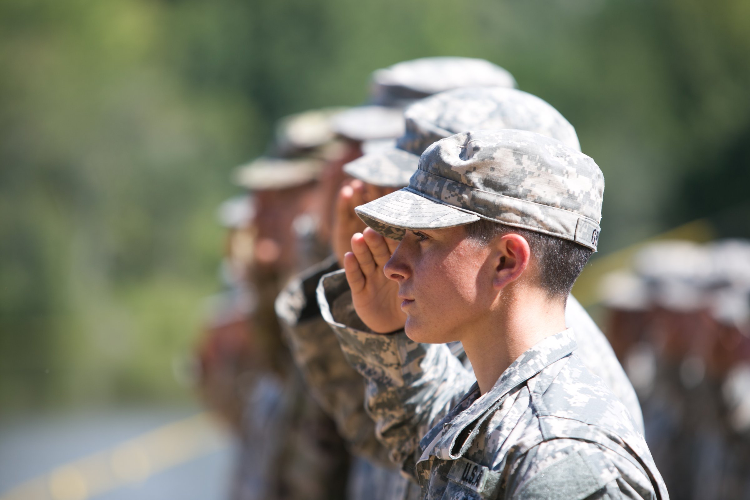 Capt. Kristen Griest salutes during the graduation ceremony of the United States Army's Ranger School on Aug. 21, 2015 at Fort Benning, Georgia . Capt. Griest and 1st Lt. Shaye Haver are the first women ever to successfully complete the U.S. Army's Ranger School.