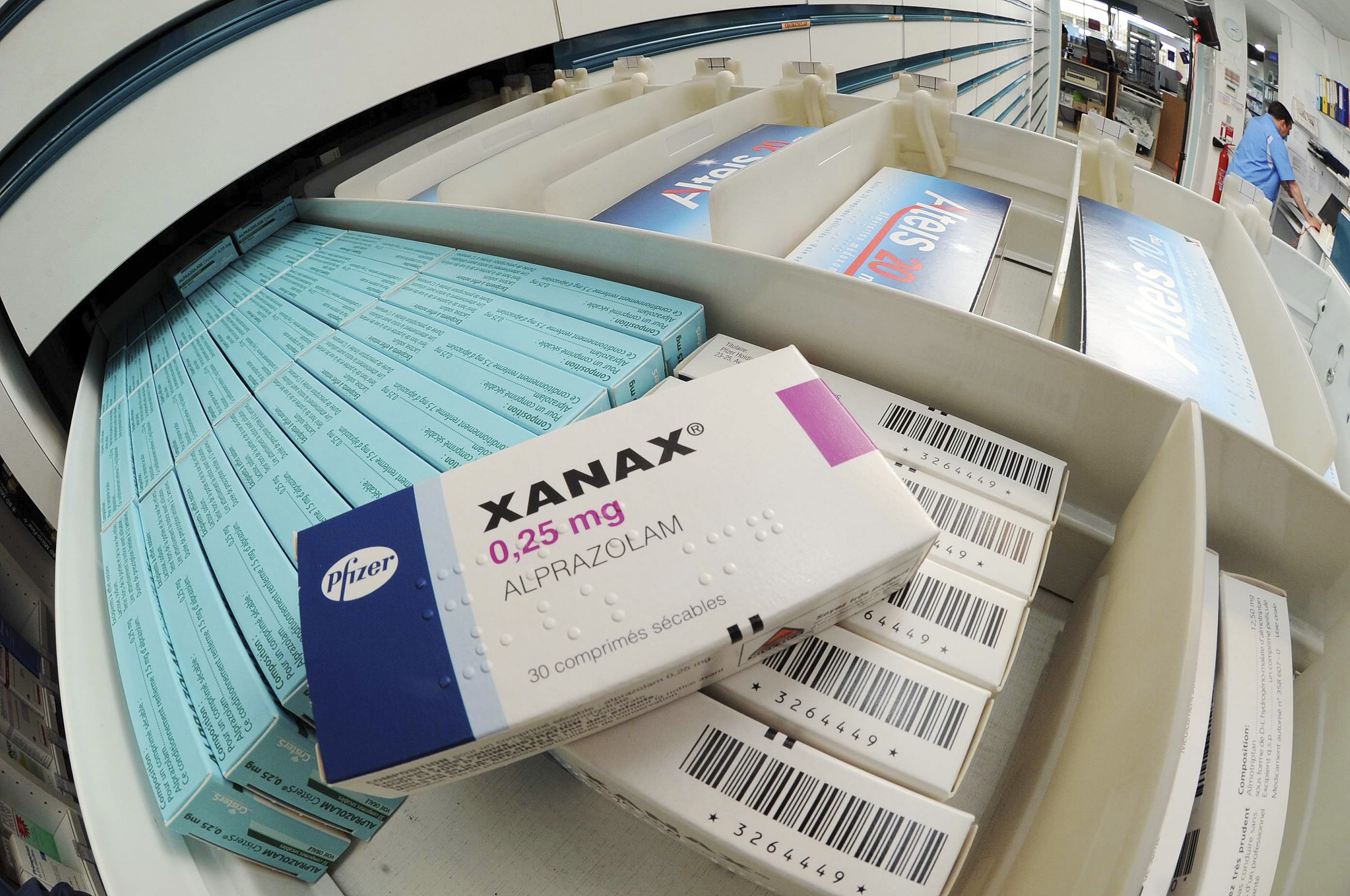 A prescription of Xanax is shown at a pharmacy. (BSIP—UIG/Getty Images)