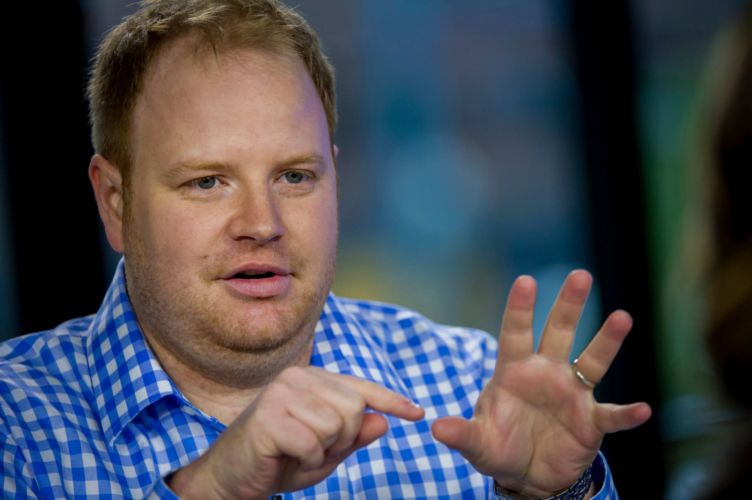 Parker Conrad, co-founder and chief executive officer of Zenefits, speaks during a Bloomberg West television interview in San Francisco, California, U.S., on Wednesday, Dec. 10, 2014.