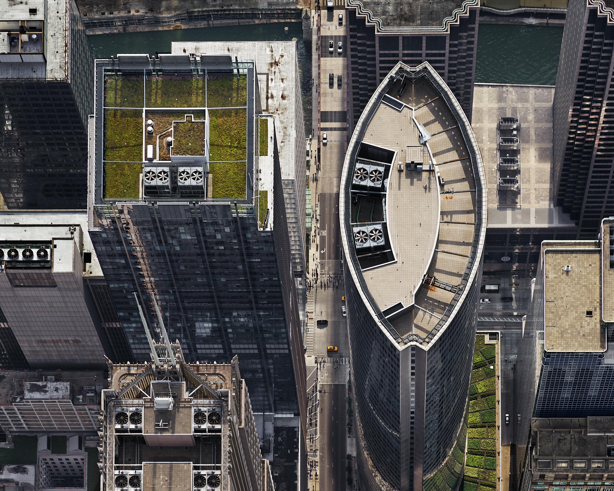 111 South Wacker Drive (from above, looking West). Chicago, IL, July 2013. From the series Rooftop.
