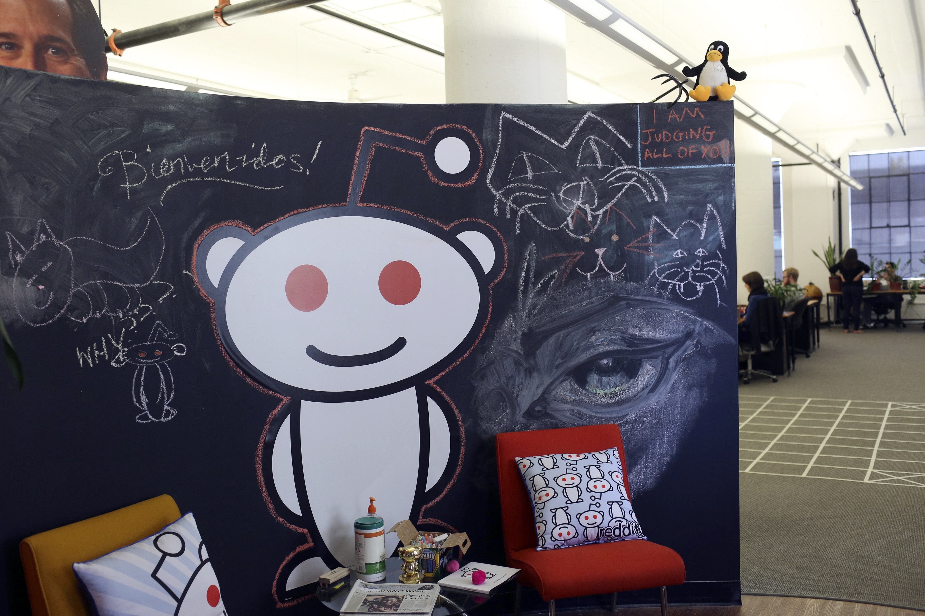 A Reddit mascot at the company's headquarters in San Francisco (Robert Galbraith&mdash;Reuters)
