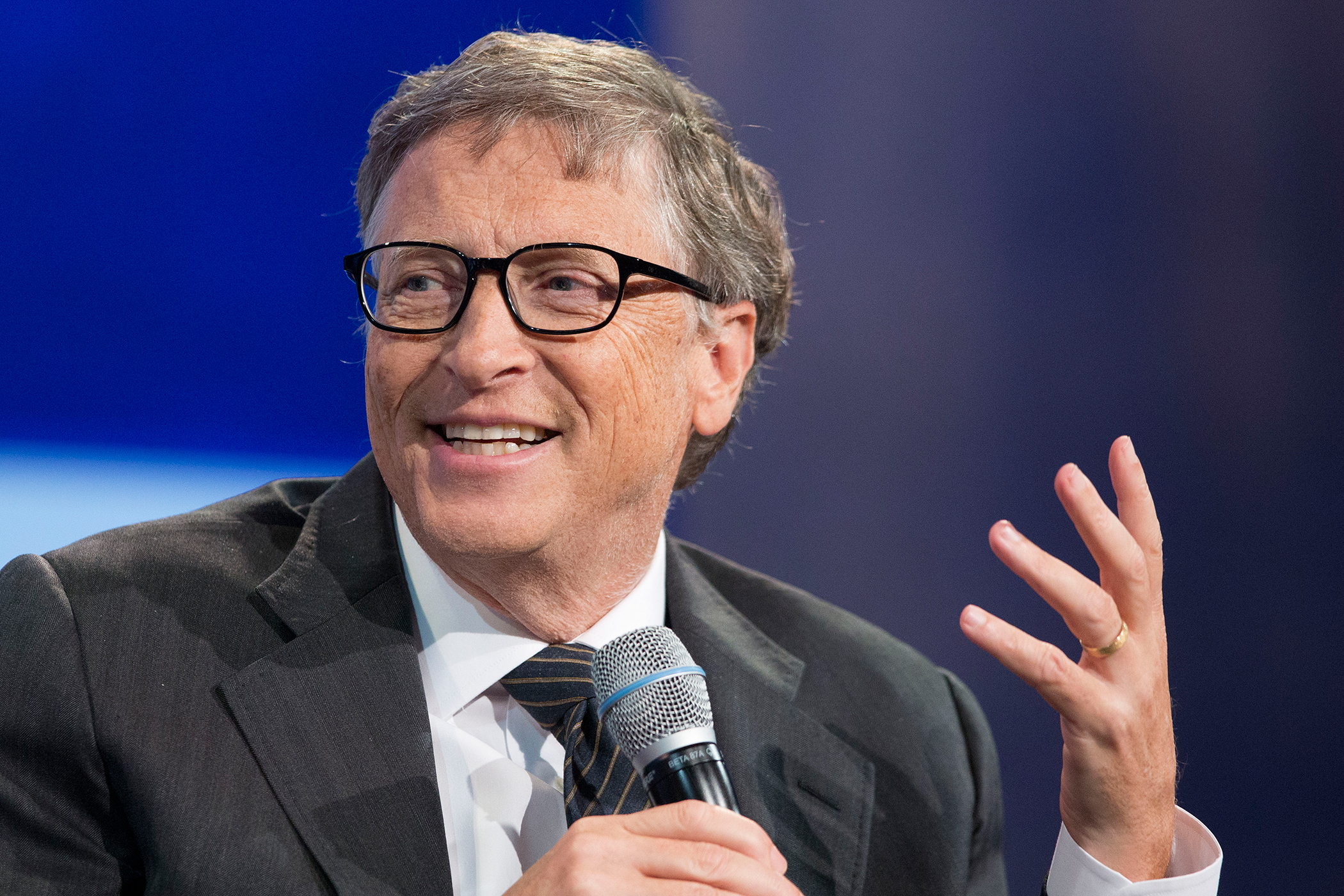 Bill Gates, philanthropist and co-founder of Microsoft, participates in a session titled "Investing in Prevention and Resilient Health Systems," September 27, 2015 at the Clinton Global Initiative in New York.