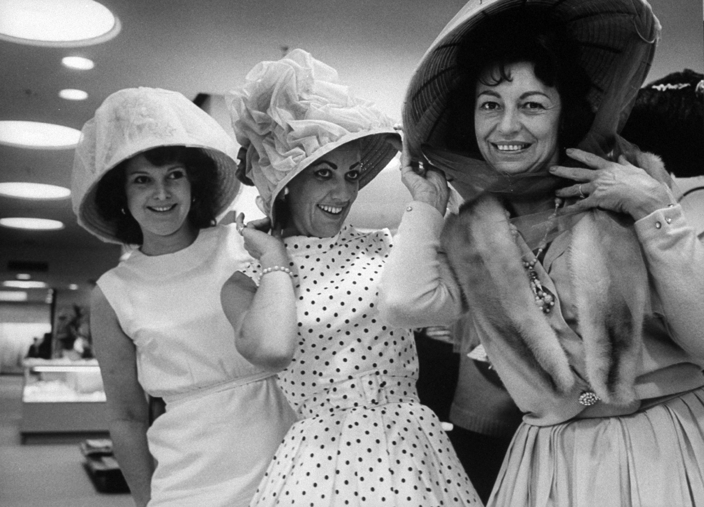 Spring hats in Japanese department store. 1962.
