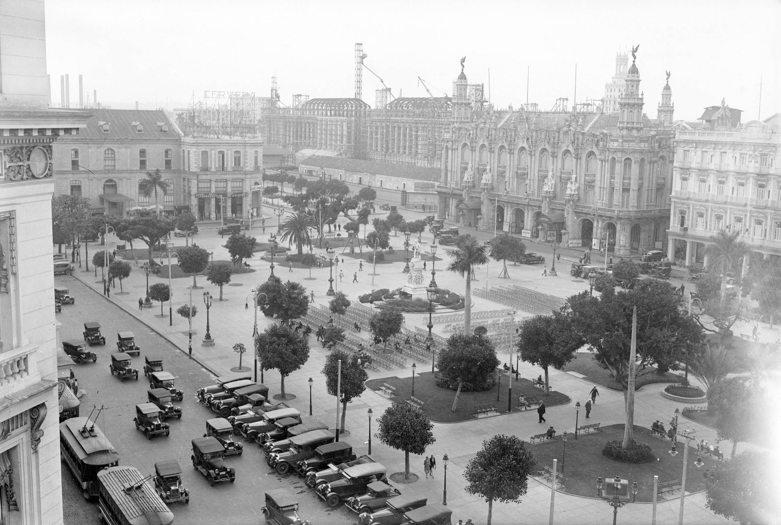 A view of Central Park in Havana, Cuba. 1928.