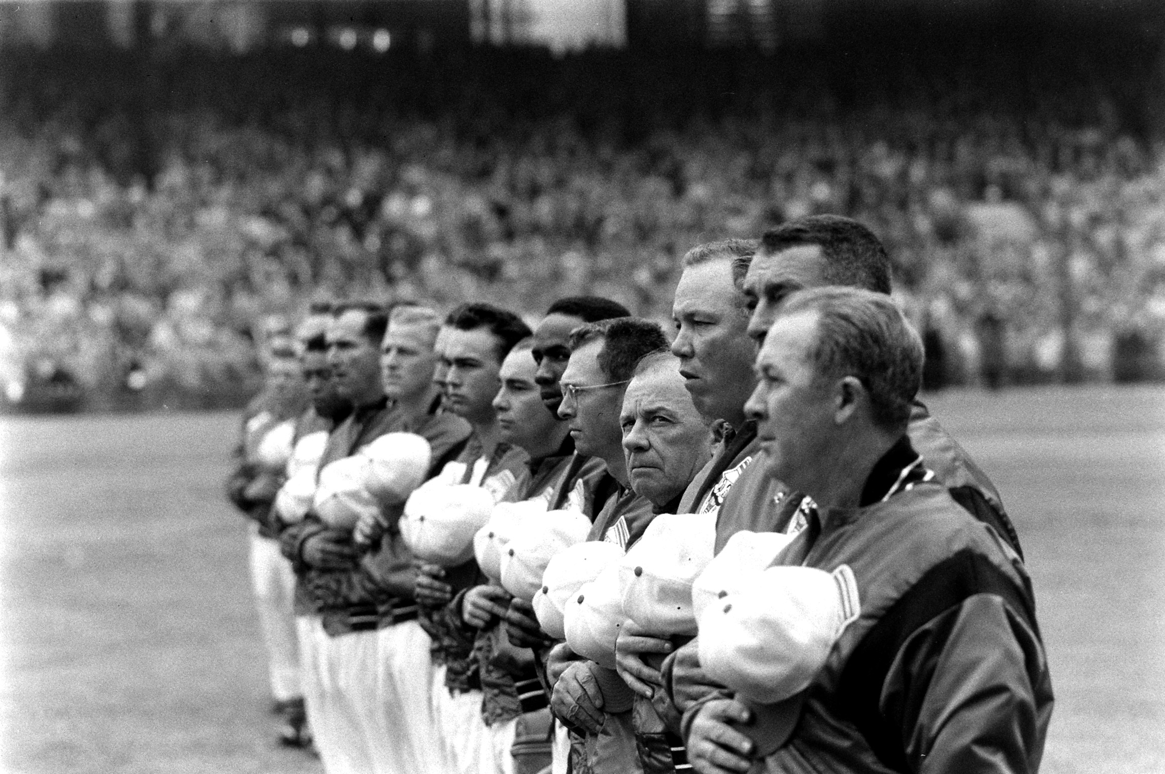 Baseball opening day, Cincinnati, 1957.