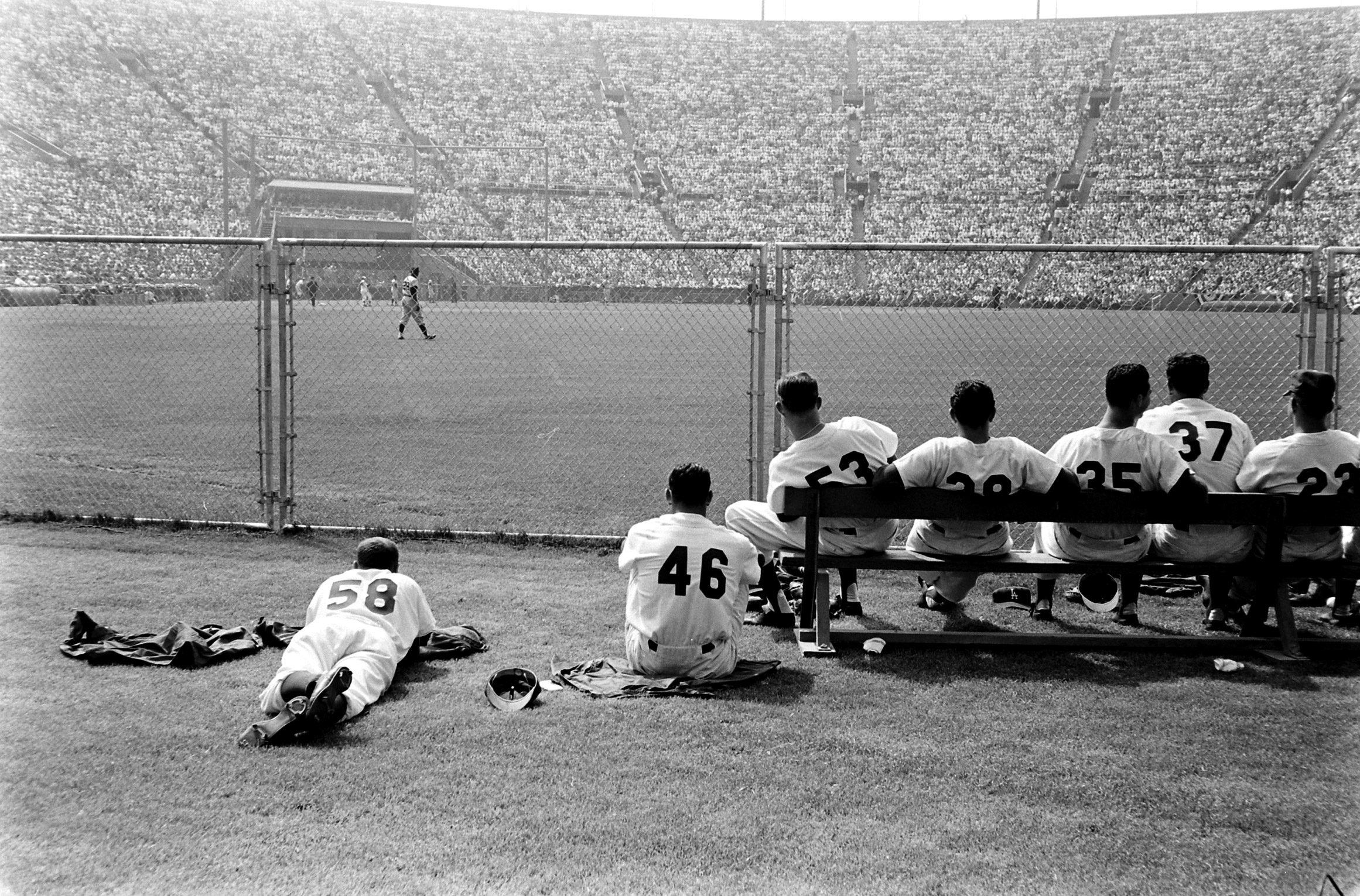 Opening day, Dodgers, Los Angeles, 1958.