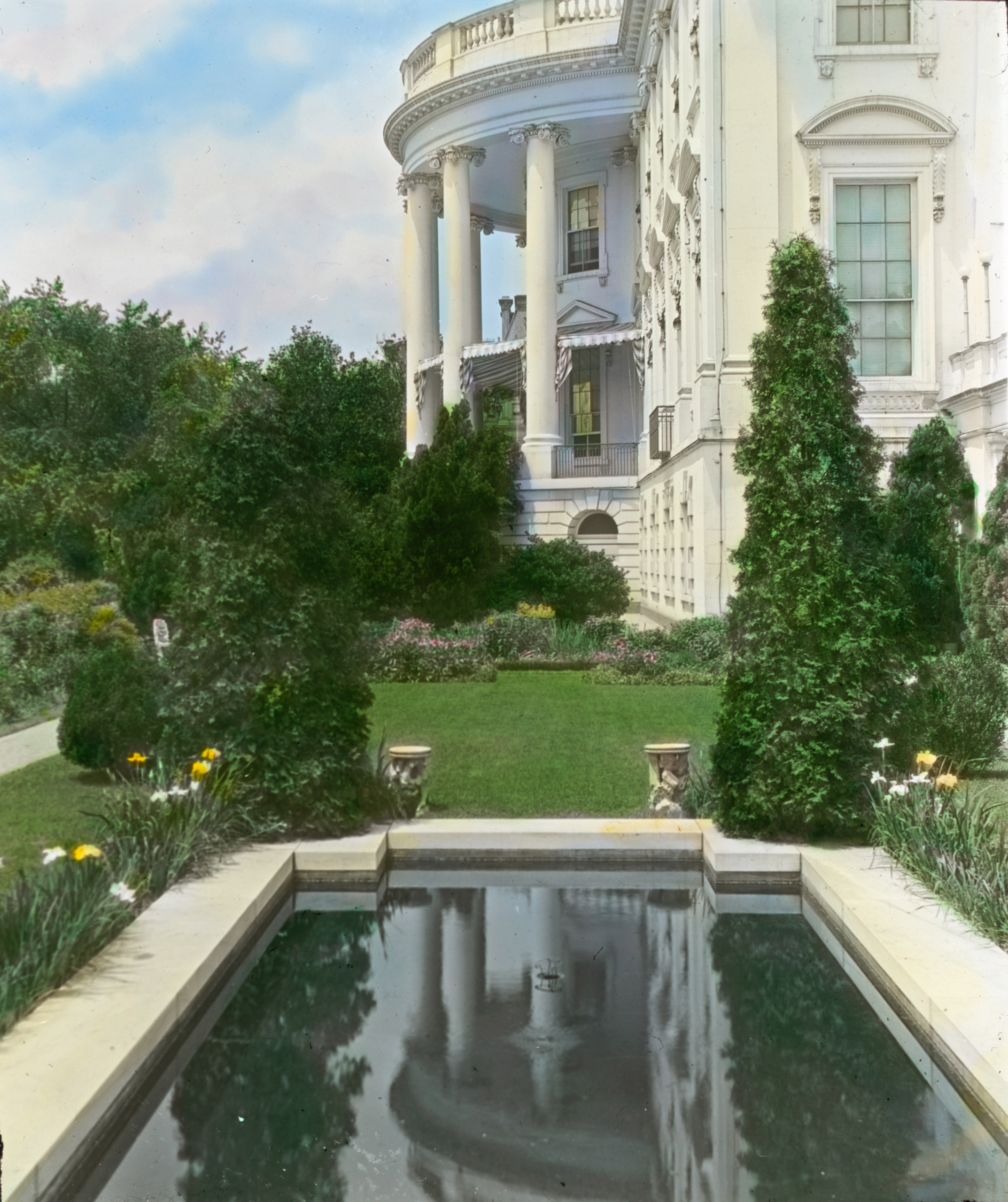The East Garden, designed during the Wilson administration by Beatrix Farrand, in a 1921 photograph by Frances Benjamin Johnston.