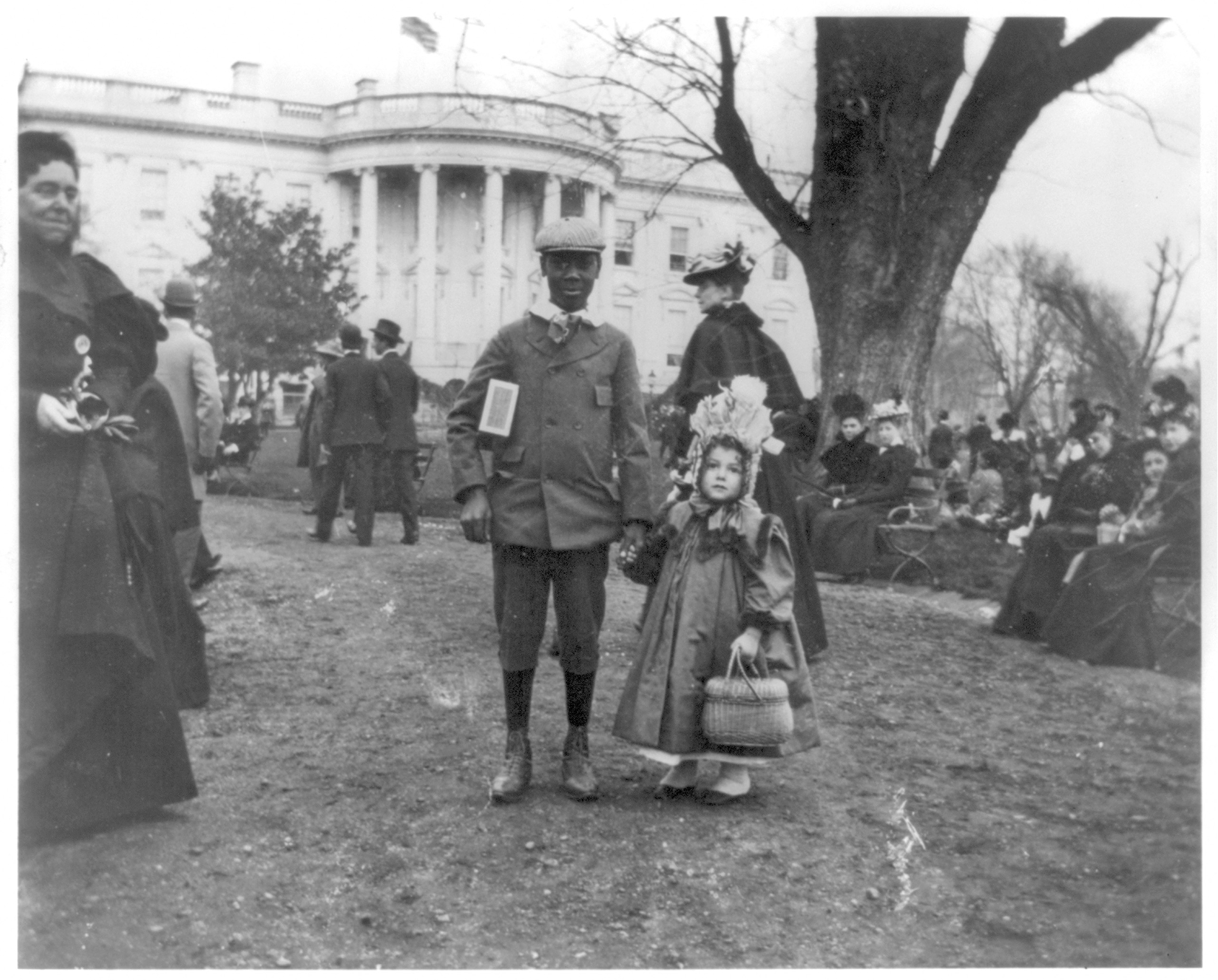 Two participants in the Easter egg roll during the Hayes administration.