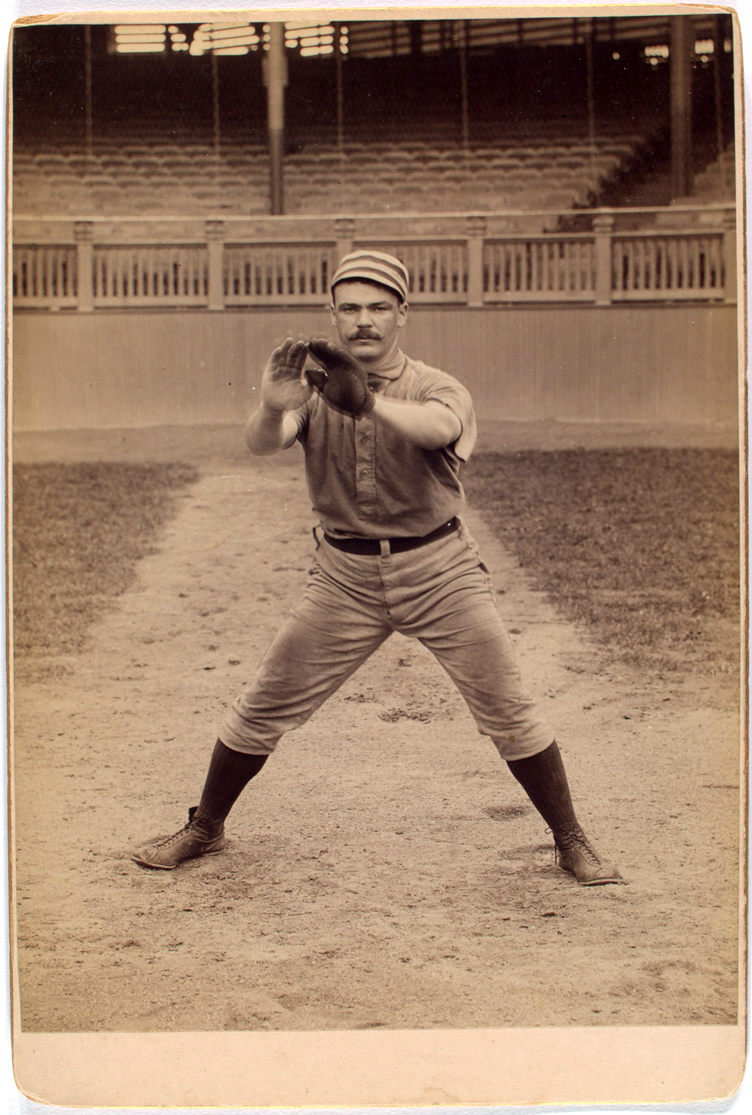 Deacon McGuire of the Philadelphia Quakers. From the A. G. Spalding Baseball Collection.