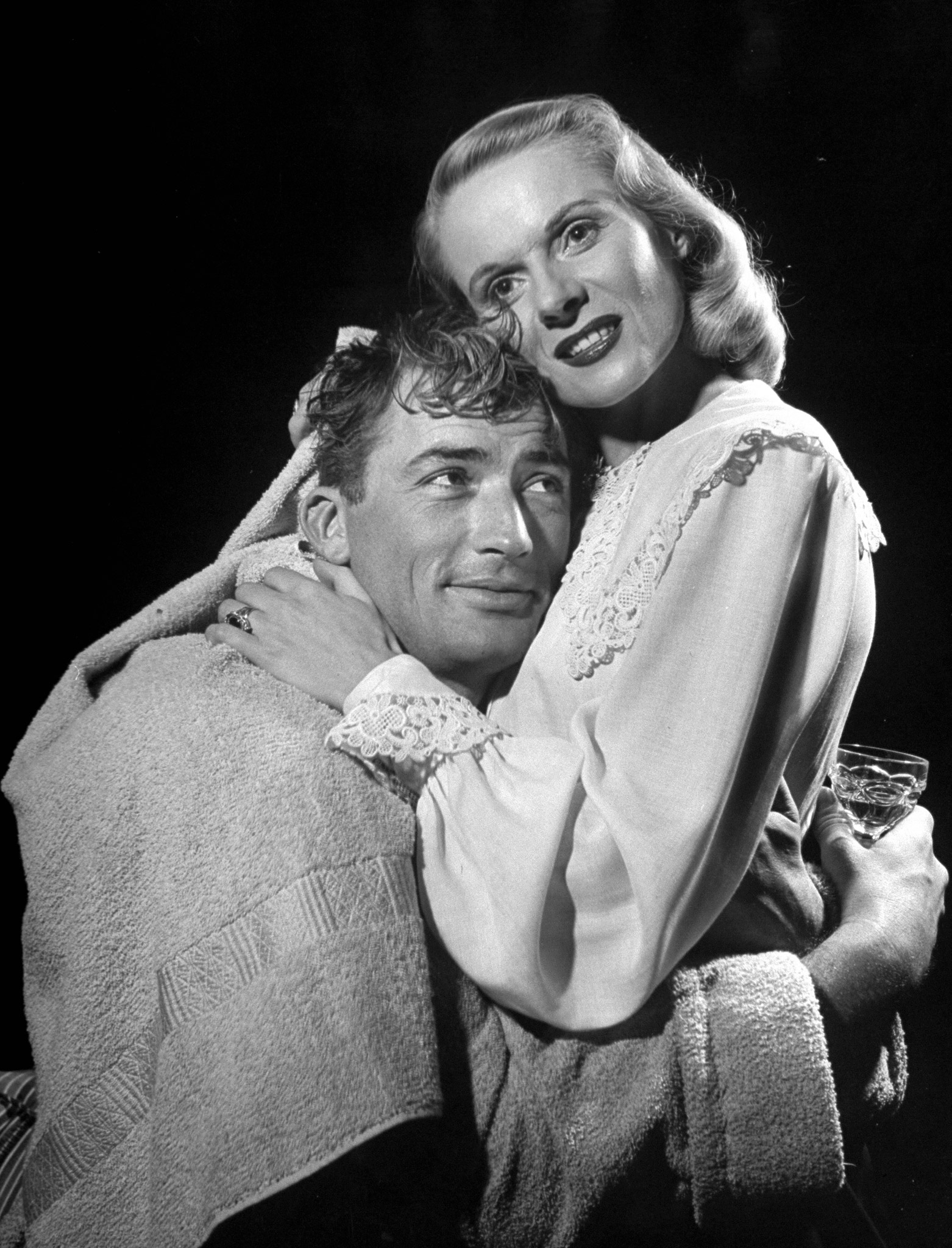 Gregory Peck and Ann Todd, starring in Alfred Hitchcock's film The Paradine Case. 1947.