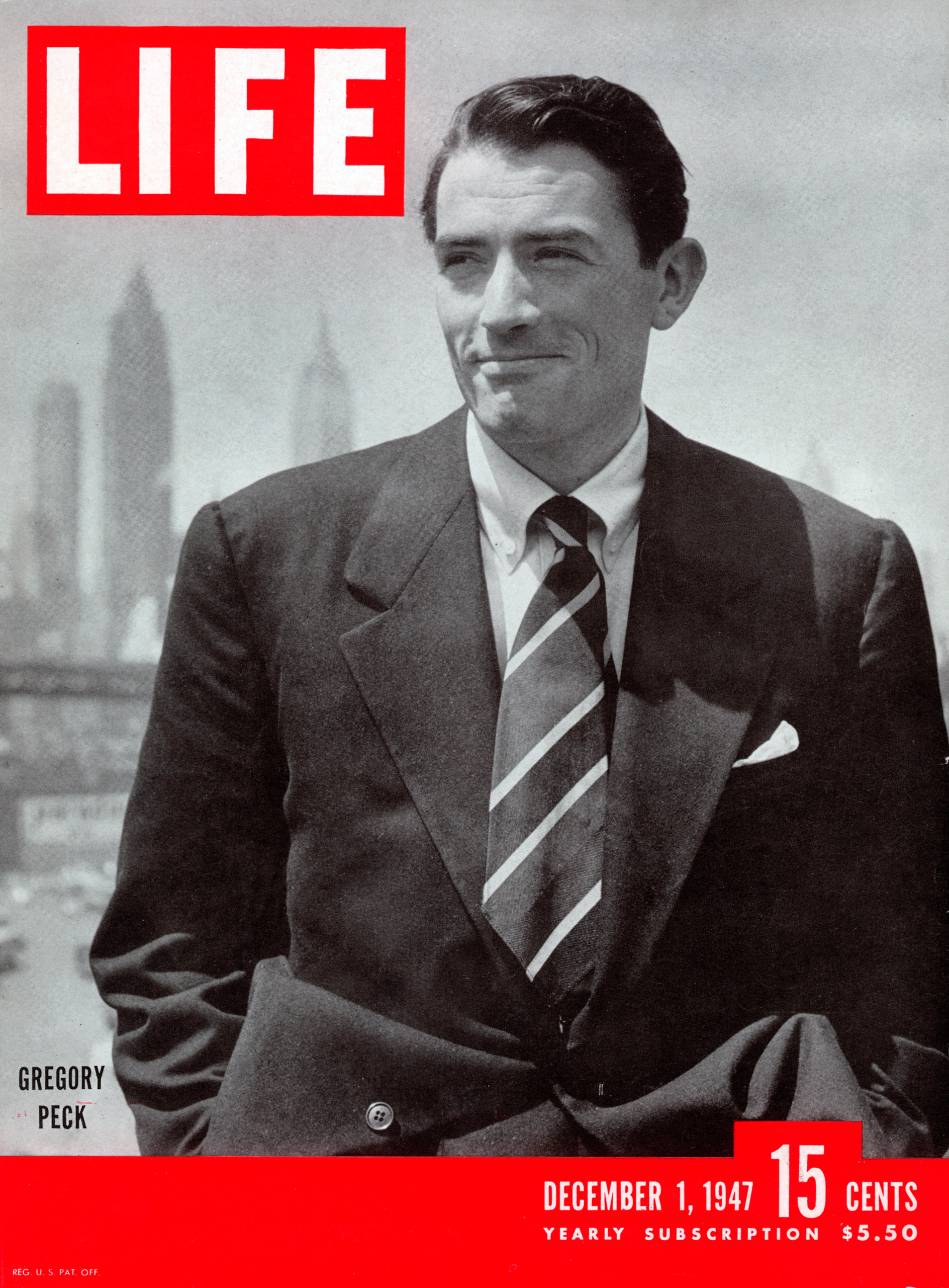 December 1, 1947 cover of LIFE magazine with Gregory Peck.