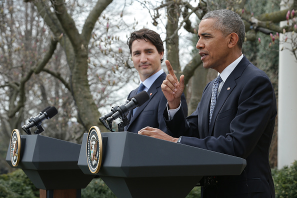 U.S. President Barack Obama and Canadian Prime Minister Justin Trudeau hold a joint press conference in the Rose Garden of the White House March 10, 2016 in Washington, DC. Trudeau and Obama met privately in the Oval Office prior to the press conference. Chip Somodevilla&mdash;Getty Images (Chip Somodevilla&mdash;Getty Images)