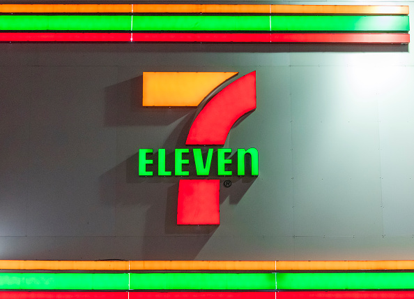 7-Eleven convenience store signage in downtown Toronto. 7-