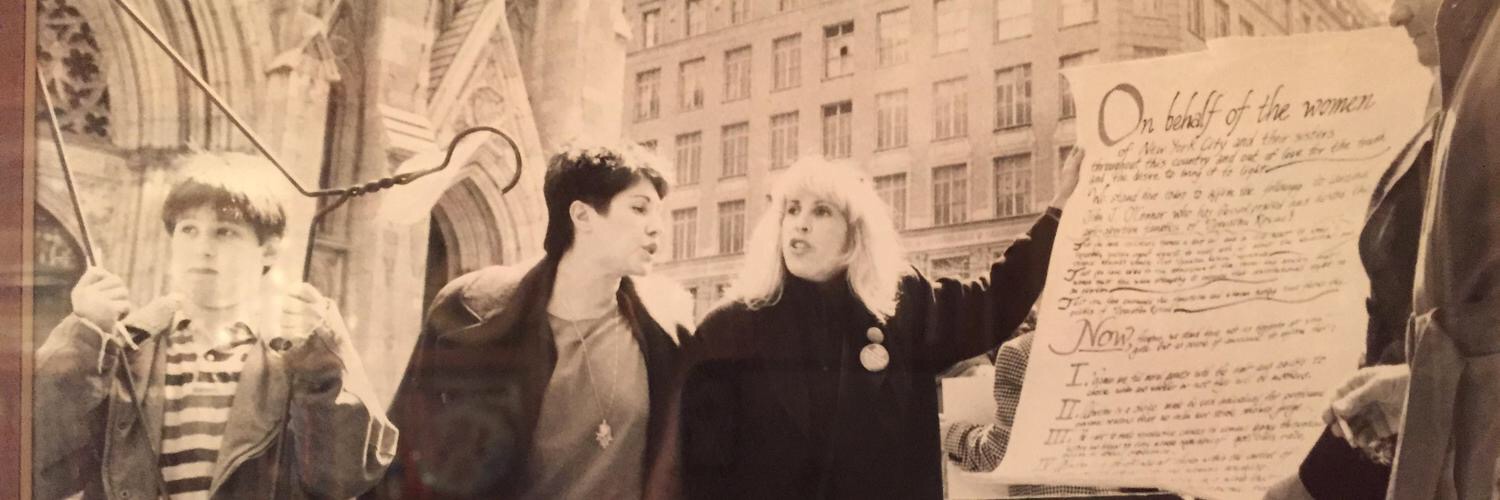 Ariel Chesler, Phyllis Chesler and Merle Hoffman protest for abortion rights in Manhattan in April 1989. (Ariel Chesler)