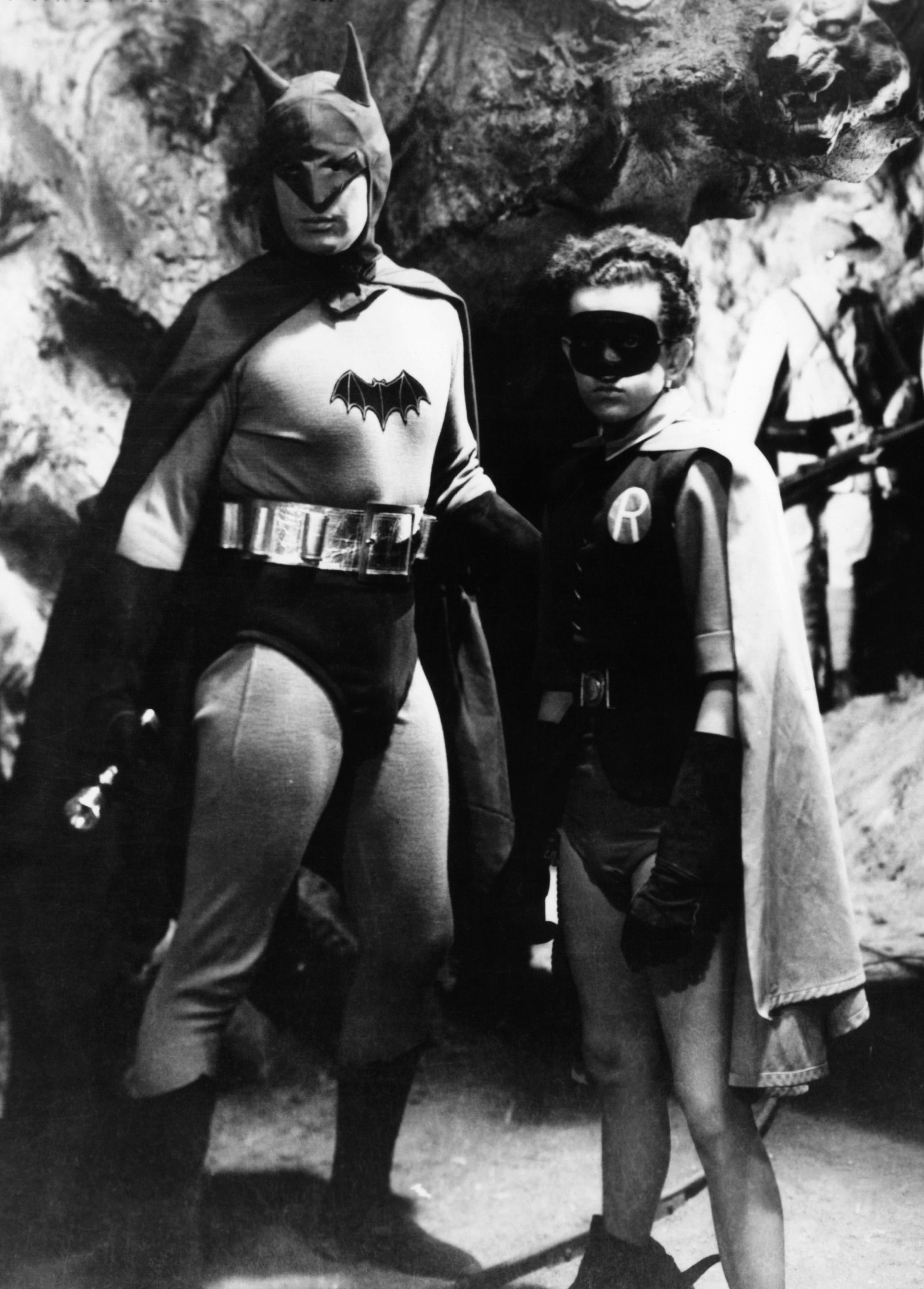 Lewis Wilson as Batman and Douglas Croft as Robin in Batman in 1943.
