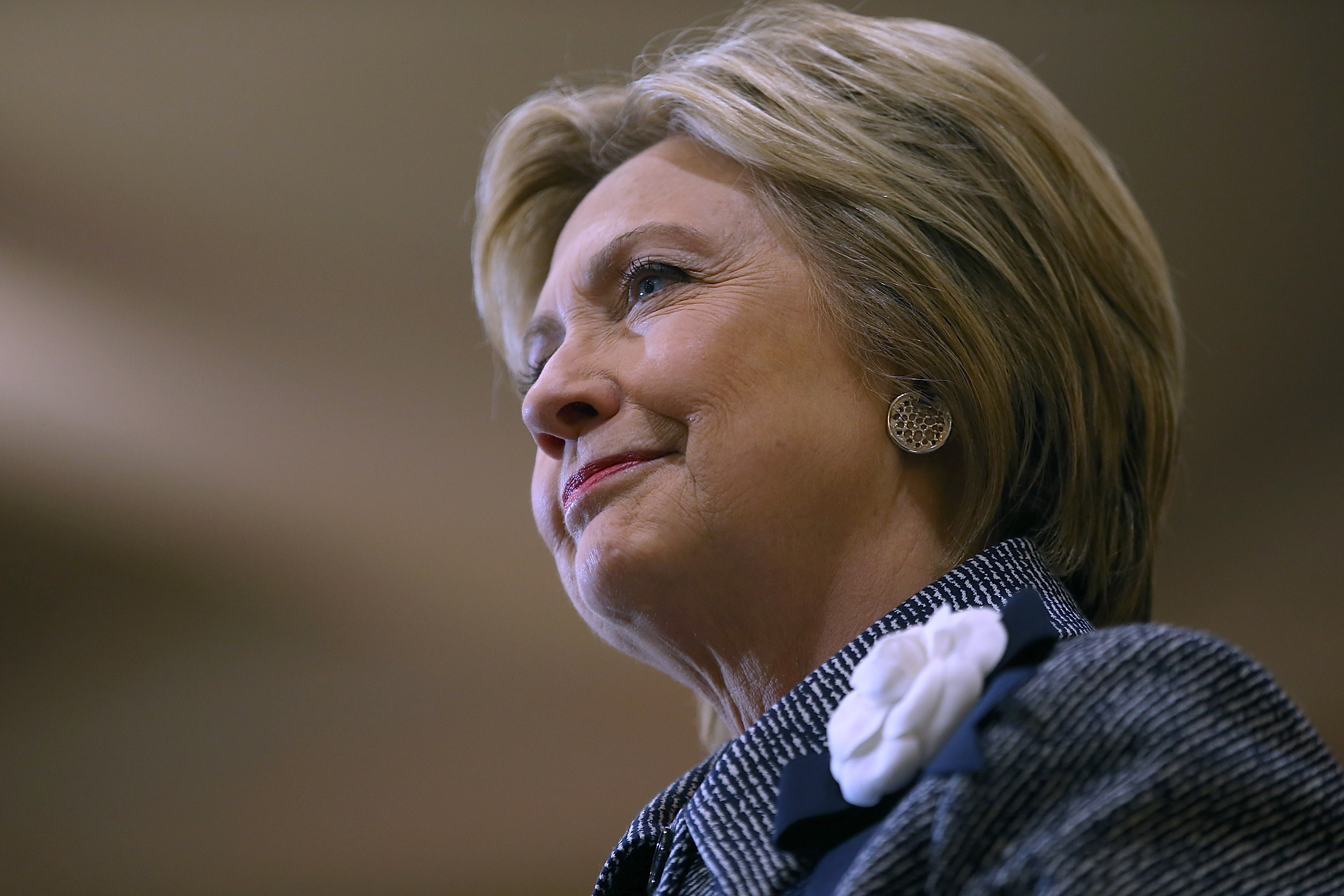 Democratic presidential candidate Hillary Clinton attends a 