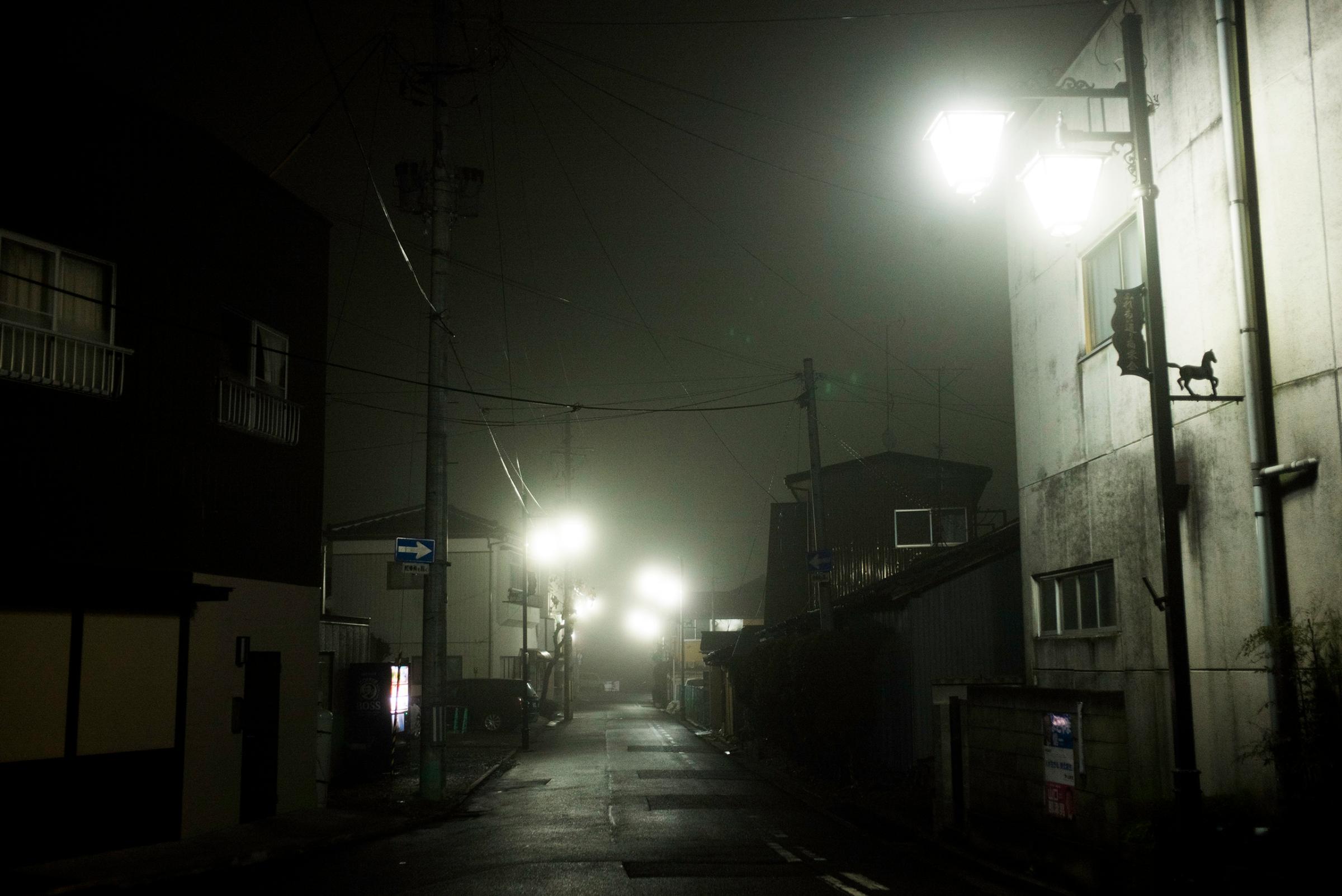 An empty street scene in Minamisoma, Fukushima, March 8, 2016.