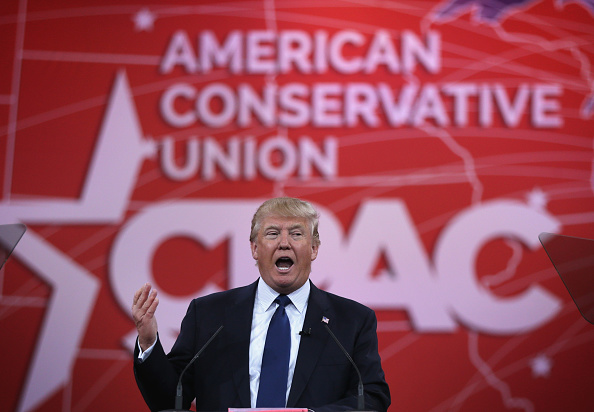 Donald Trump addresses the 42nd annual Conservative Political Action Conference (CPAC) on Feb. 27, 2015 in National Harbor, Maryland. (Alex Wong/Getty Images)