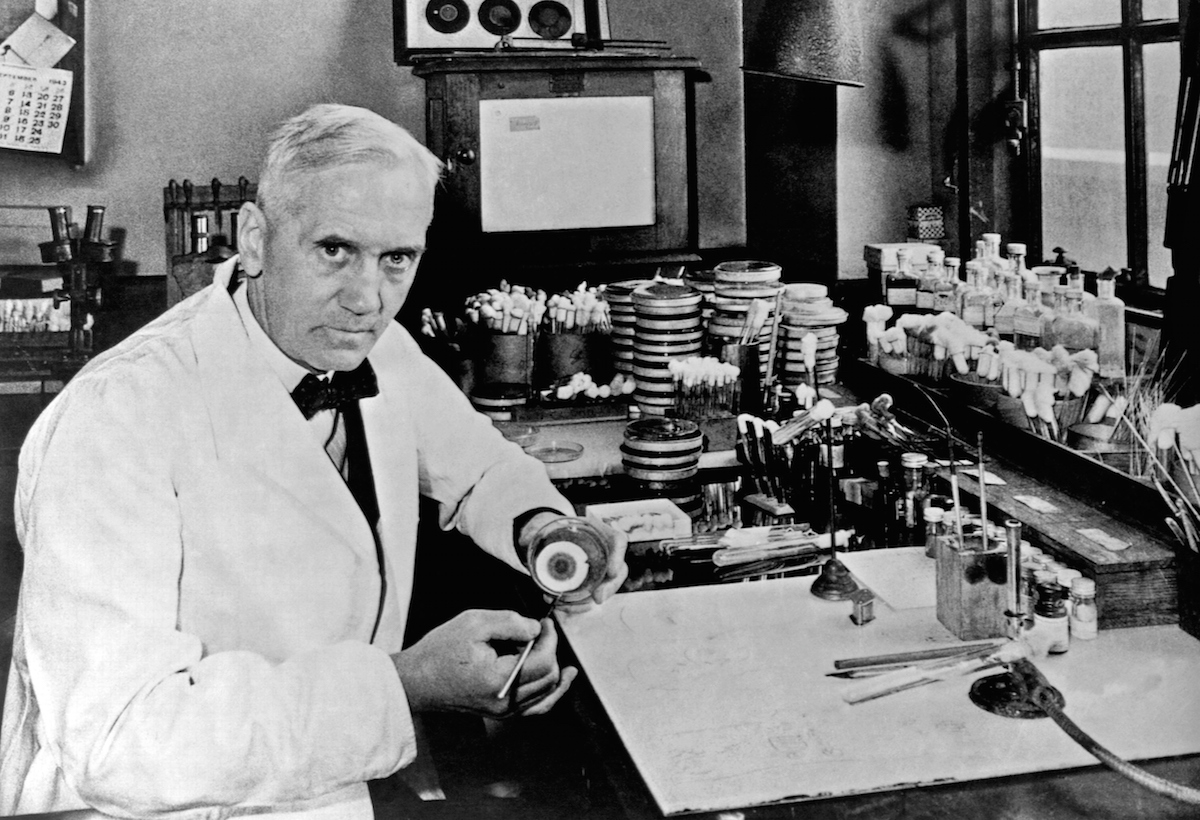 Sir Alexander Fleming, the a Scottish biologist, pharmacologist and botanist who discovered Penicillin, seen in 1943. (Universal History Archive / Getty Images)