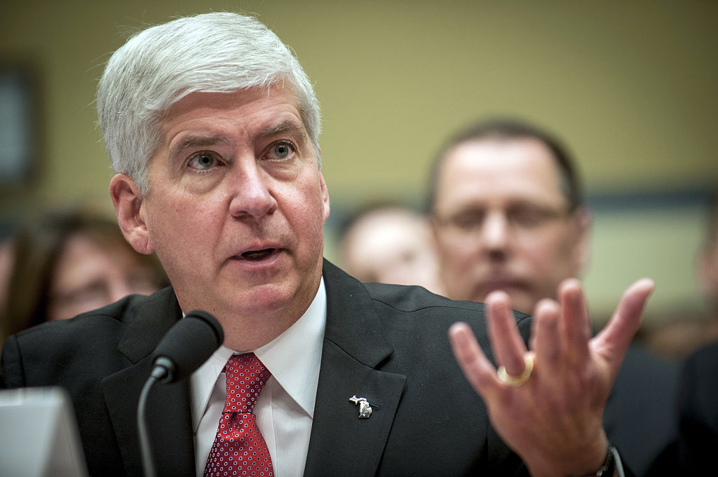 Rick Snyder, governor of Michigan, testifies during a House Oversight and Government Reform Committee hearing in Washington, D.C. on March 17, 2016. (Bloomberg&mdash;Bloomberg via Getty Images)