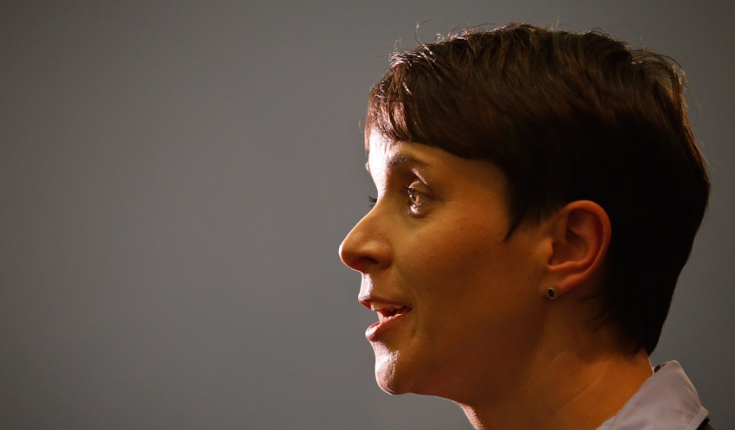 Petry, chairwFrauke Petry, chairwoman of the anti-immigration party Alternative for Germany (AfD) talks to the media after first exit polls in three regional state elections at the AfD party's election night party in Berlin, Germany, March 13, 2016. REUTERS/Fabrizio Bensch - RTX28Z4Coman of the anti-immigration party Alternative for Germany talks to the media after first exit polls in three regional state elections at the AfD party's election night party in Berlin