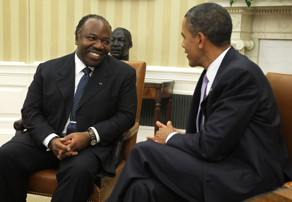 U.S. President Barack Obama (R) meets with President Ali Bongo Ondimba (L) of Gabon in the Oval Office of the White House in Washington, D.C., on June 9, 2011.