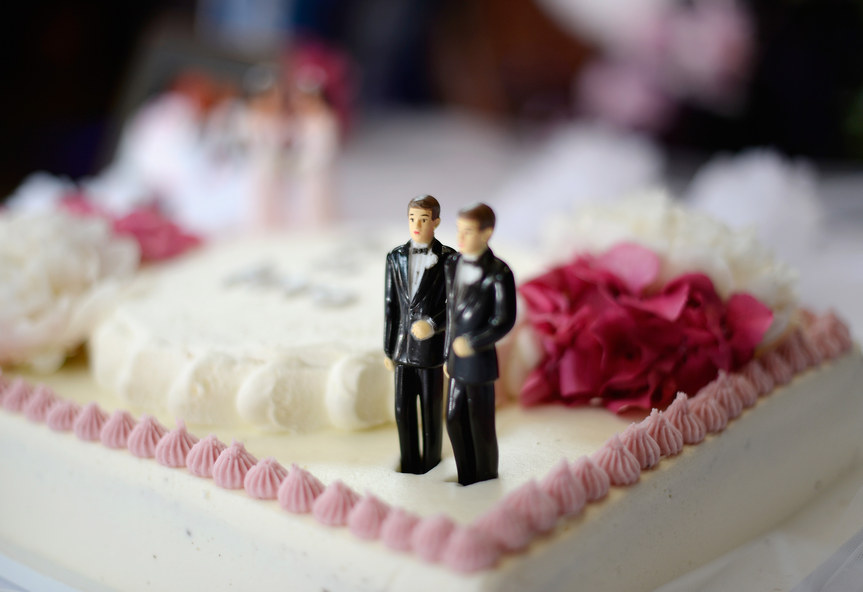 A wedding cake for same-sex couples at a wedding celebration at The Abbey on July 1, 2013 in West Hollywood, California. (Kevork Djansezian—Getty Images)