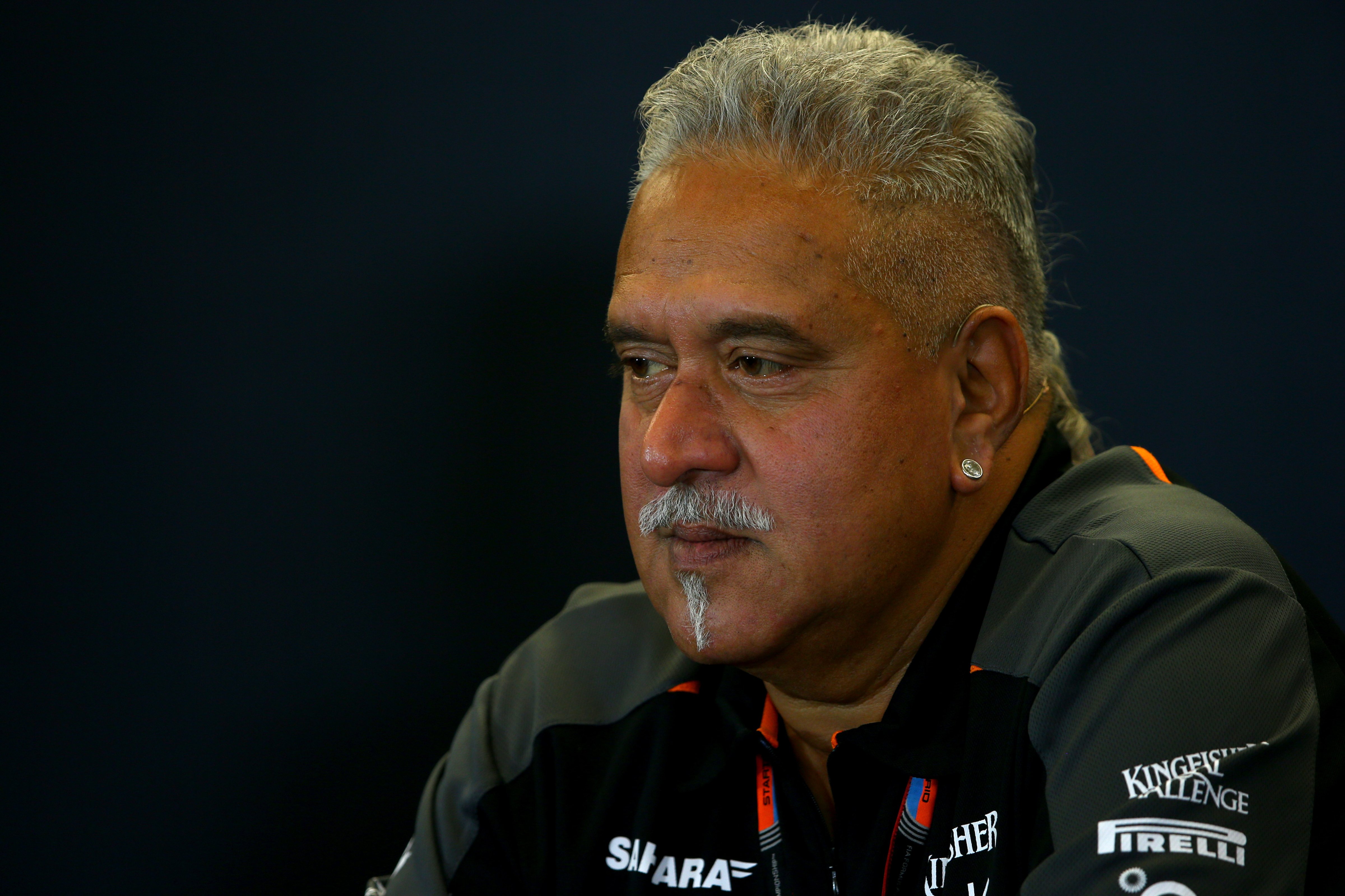 Indian tycoon Vijay Mallya attends a press conference after practice for the U.S. Formula One Grand Prix at Circuit of the Americas on Oct. 23, 2015 in Austin (Mark Thompson—Getty Images)