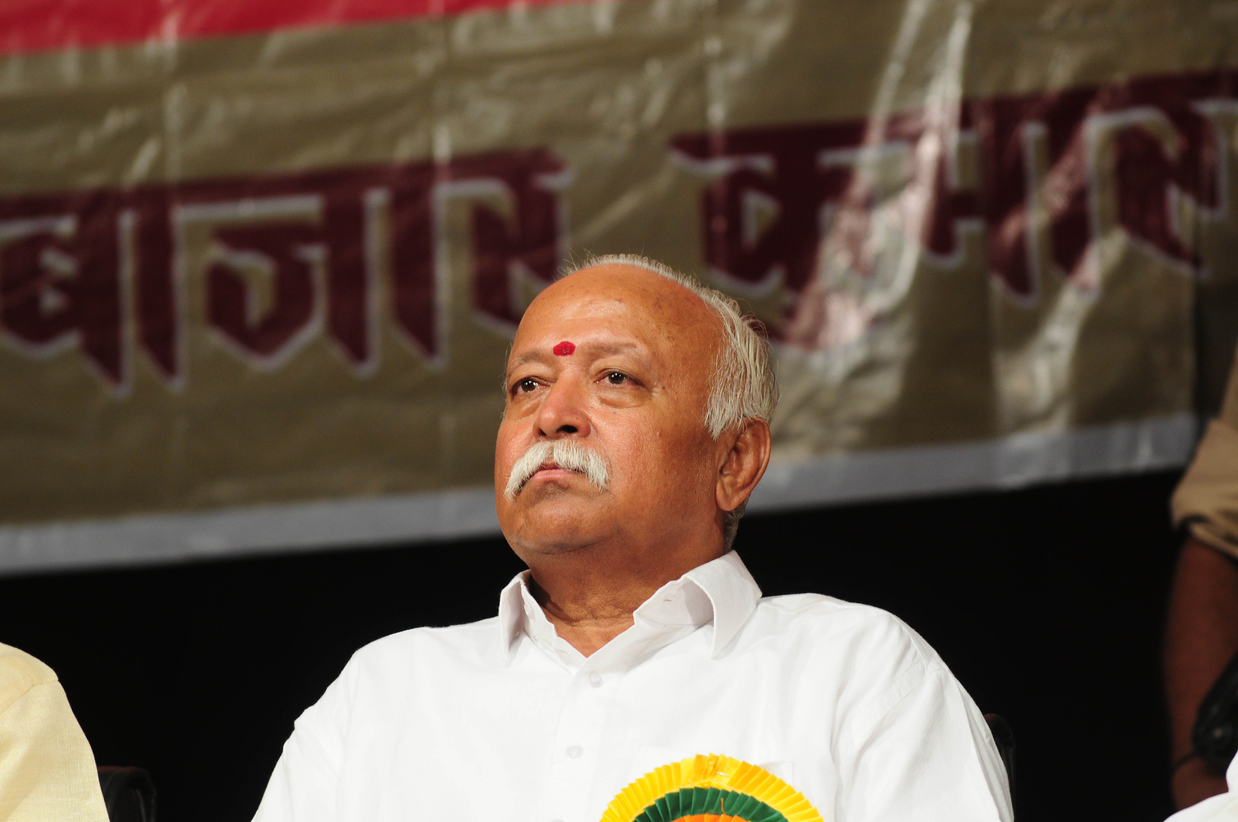 RSS chief Mohan Bhagwat at a gathering in Kolkata on April 1, 2015 (Indranil Bhoumik—Livemint/Getty Images)
