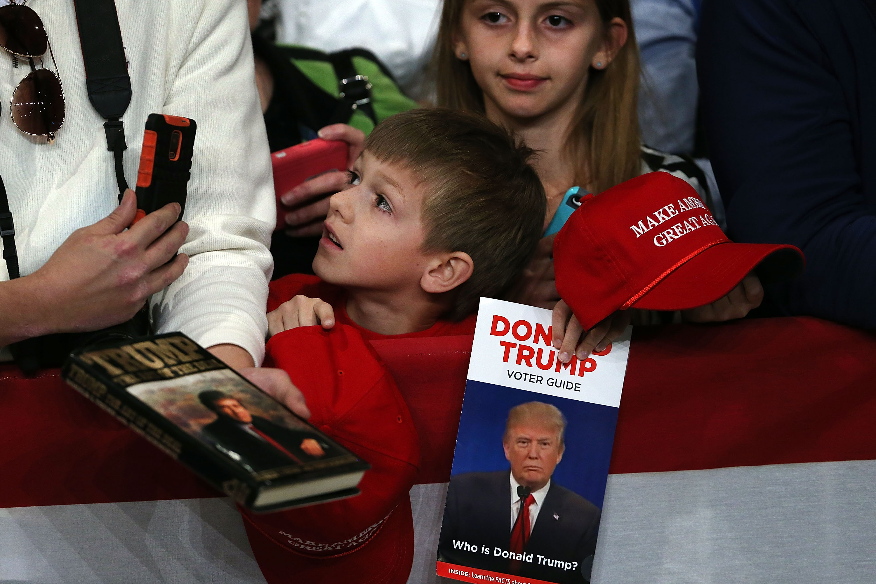 Children wait to see Donald Trump on the eve of the primary in North Charleston, South Carolina. (Spencer Platt—Getty Images)