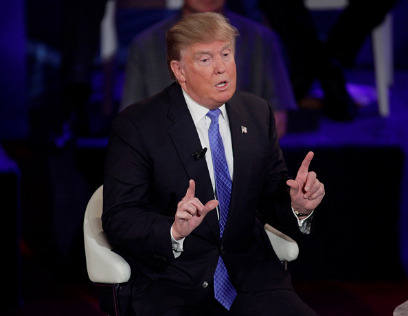 Republican Presidential candidate Donald Trump suggested that the U.S. can no longer afford to protect allies with nuclear weapons at a CNN Town Hall Tuesday. (Darren Hauck / Getty Images)