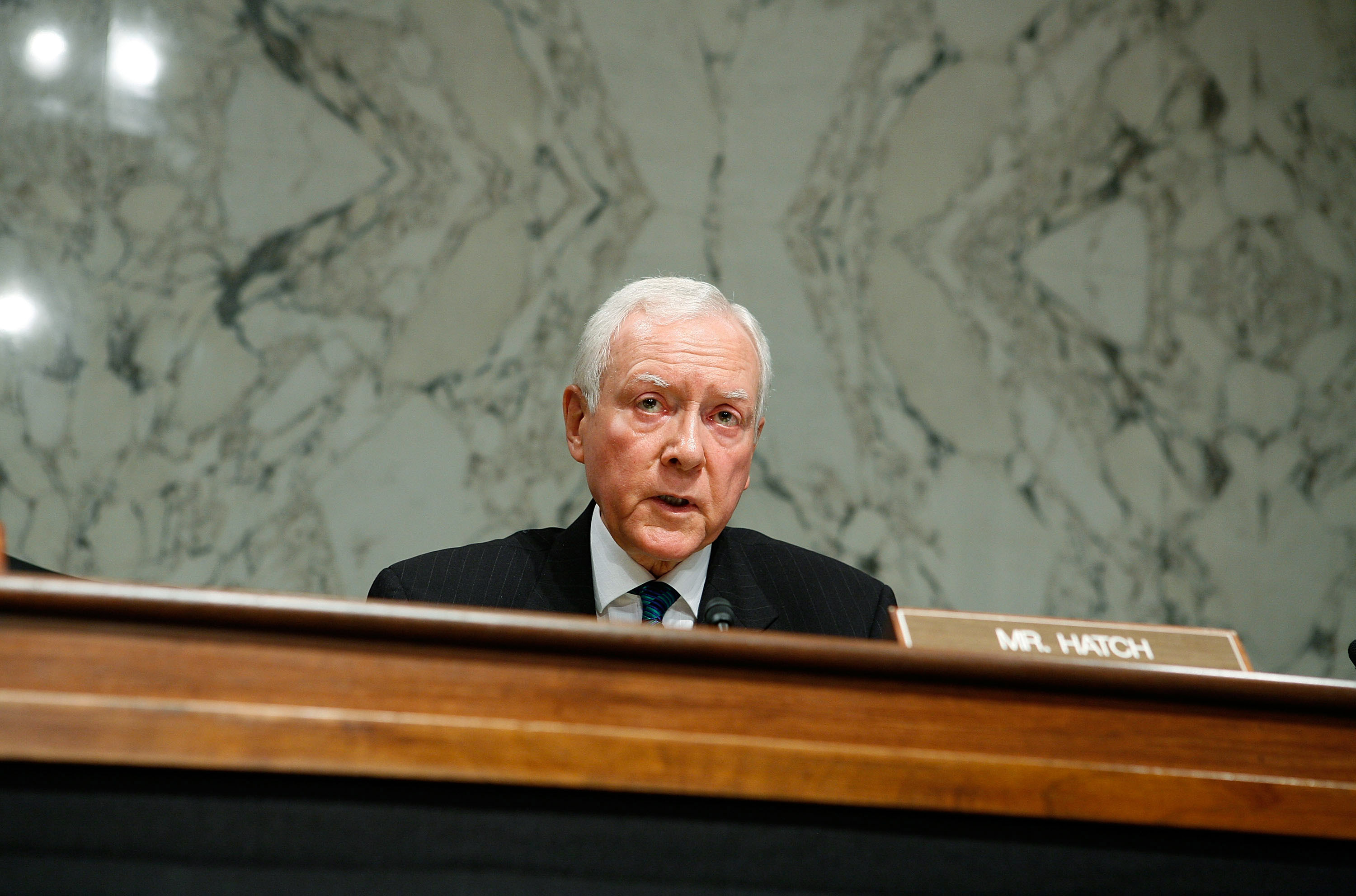 U.S. Sen. Orrin Hatch (R-UT) speaks during a mark up hearing before the Senate Finance Committee on Capitol Hill in Washington, DC., on Sept. 23, 2009. (Alex Wong—Getty Images)