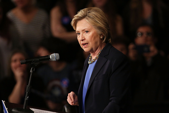 Democratic presidential candidate Hillary Clinton speaks at SUNY Purchase on March 31, 2016 in Purchase, New York.