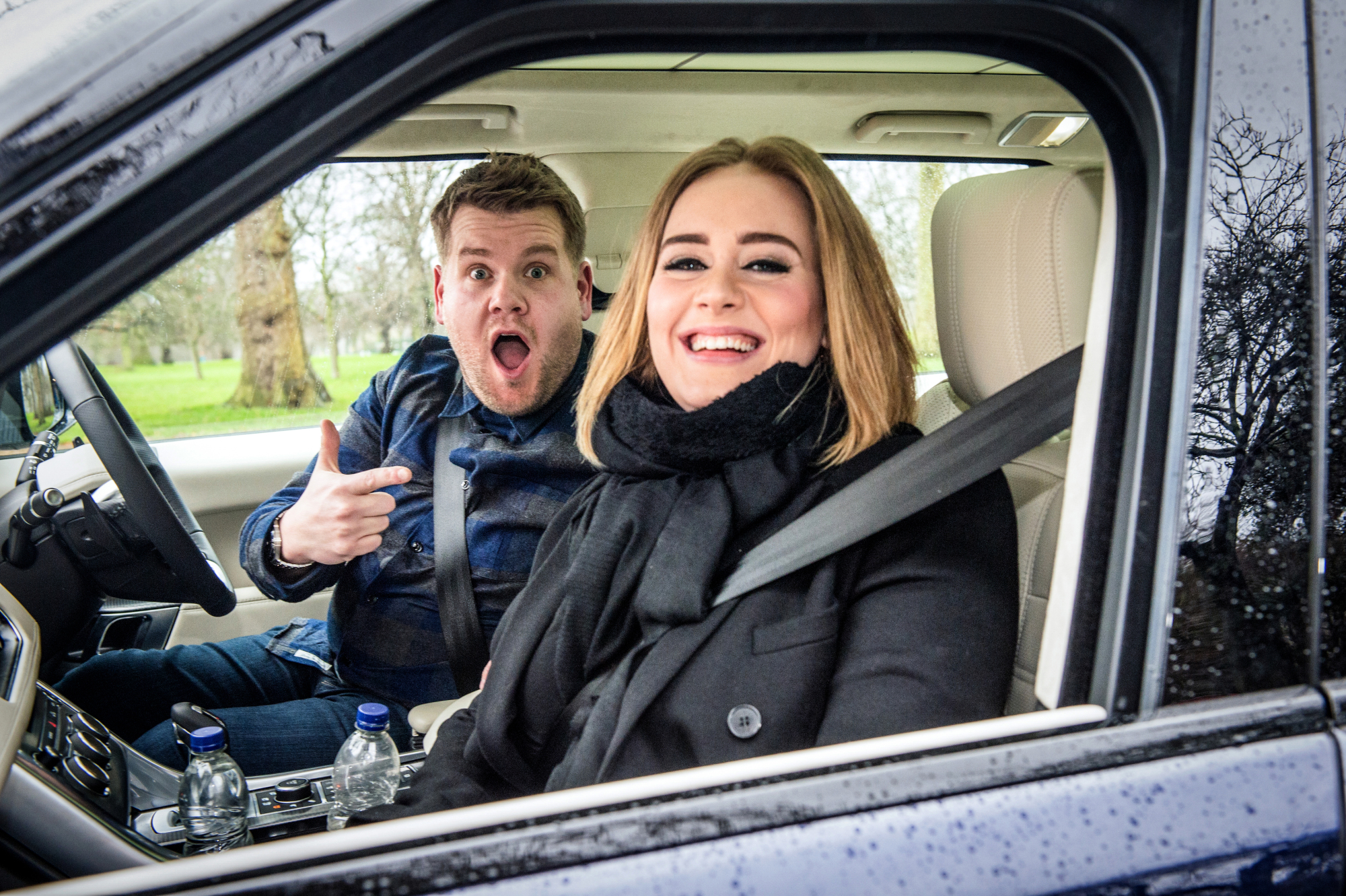 Adele joins James Corden for Carpool Karaoke on "The Late Late Show with James Corden," on Jan. 13th, 2016.