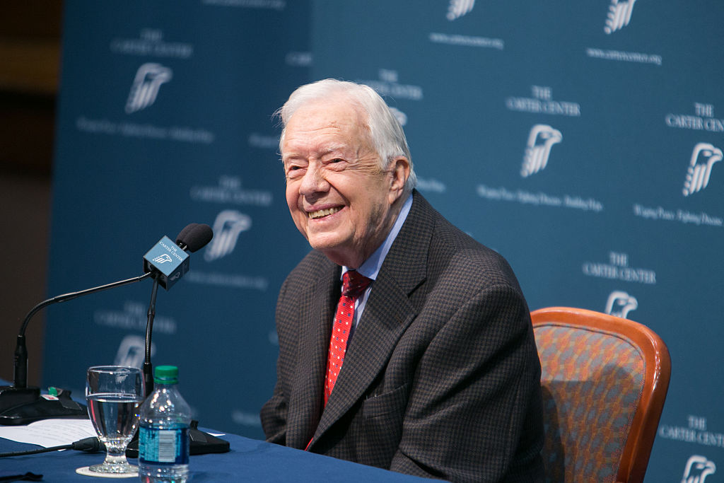 Former President Jimmy Carter discusses his cancer diagnosis during a press conference at the Carter Center on Aug. 20, 2015 in Atlanta, Georgia. ((Jessica McGowan—Getty Images))