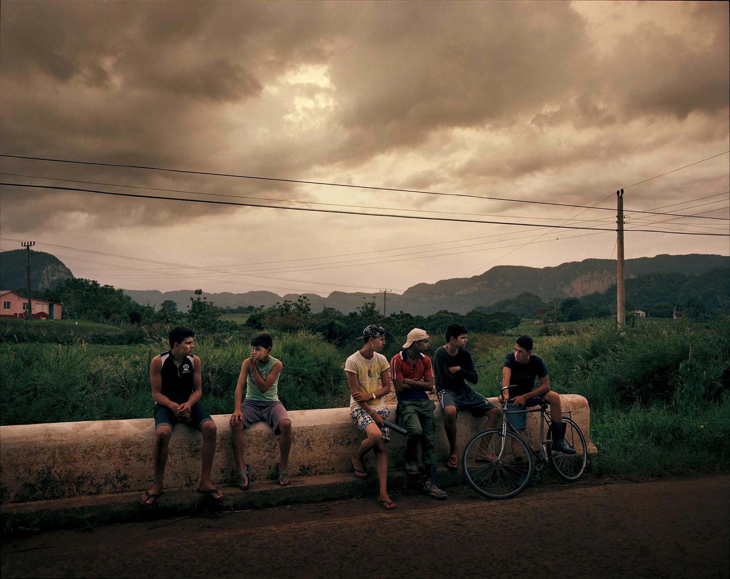 Young men on the road to Viales, a valley in the most western Cuban province of Pinar del Rio.