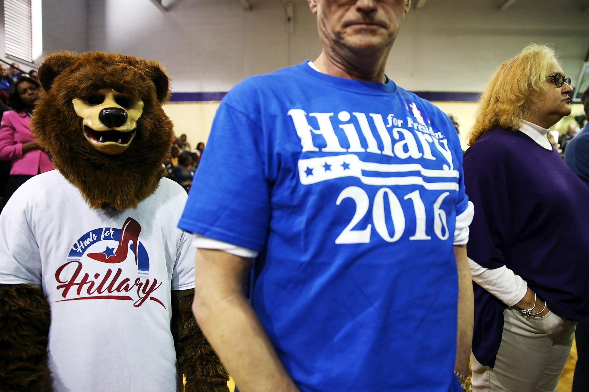 Hillary Clinton supporters attend a "Get Out The Vote" on Feb. 27 in Fairfield, Ala.