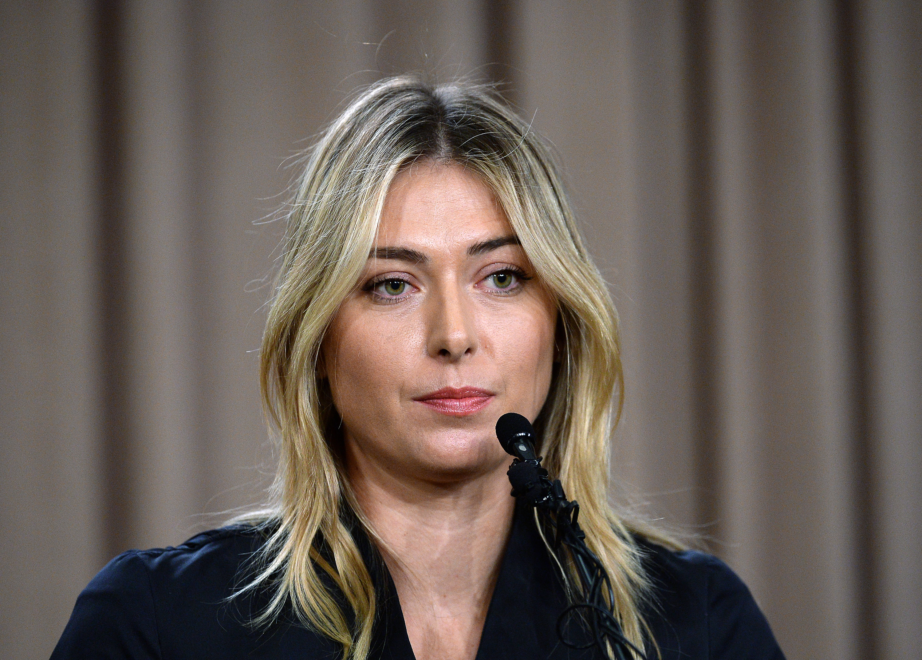 Tennis player Maria Sharapova addresses the media regarding a failed drug test at the Australian Open on March 7, 2016 in Los Angeles, California. (Kevork Djansezian—Getty Images)