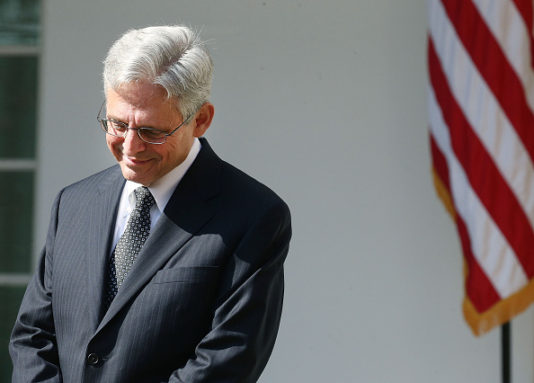 Judge Merrick B. Garland listens to US President Barack Obama nominate him to the US Supreme Court, in the Rose Garden at the White House, March 16, 2016 in Washington, DC.