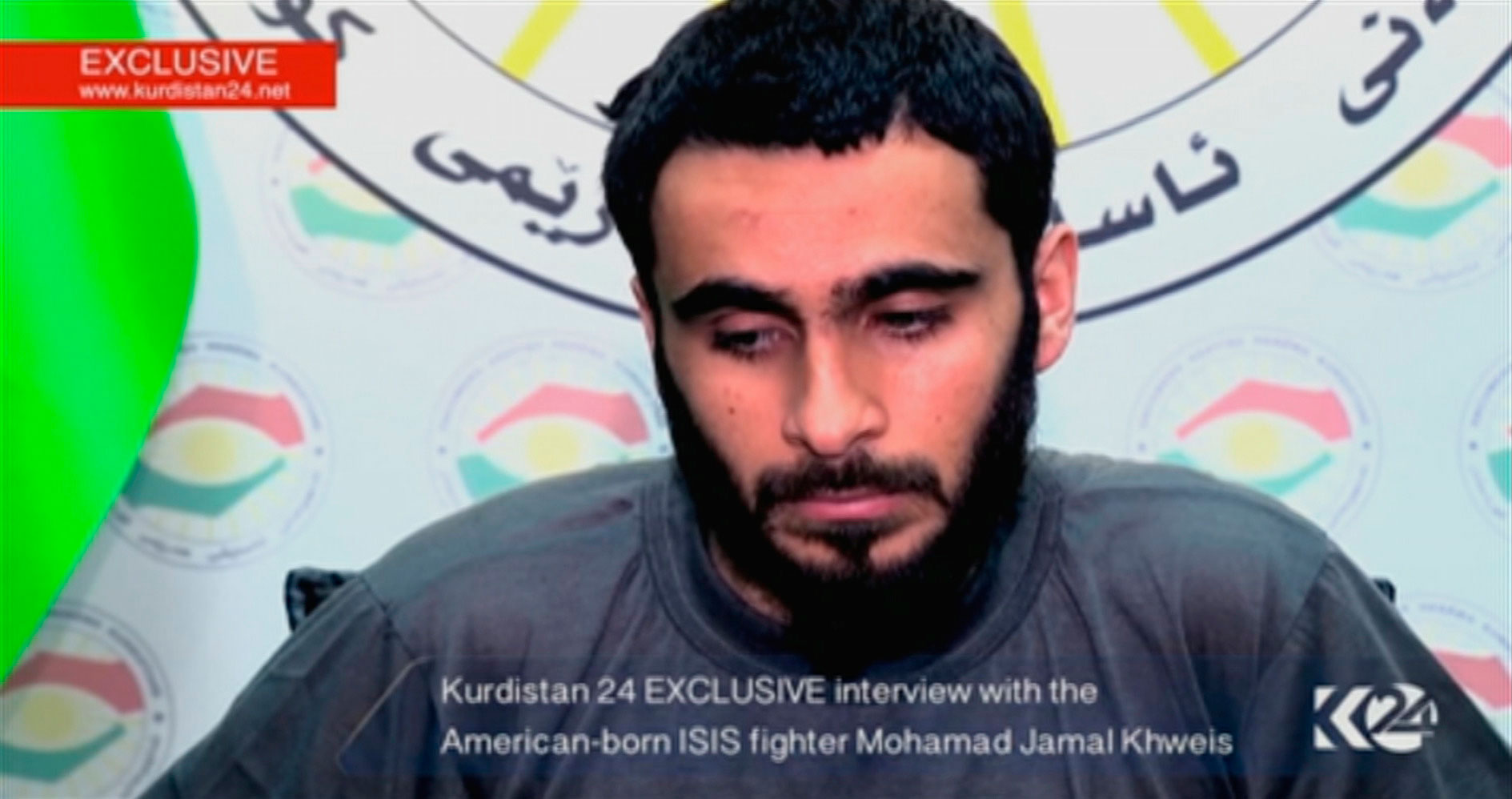 In this still image taken from video on March 16, 2016, a man whose driver's license identifies him as an American speaks during an interview after he said he joined ISIS but later left and was captured by Kurdish forces.