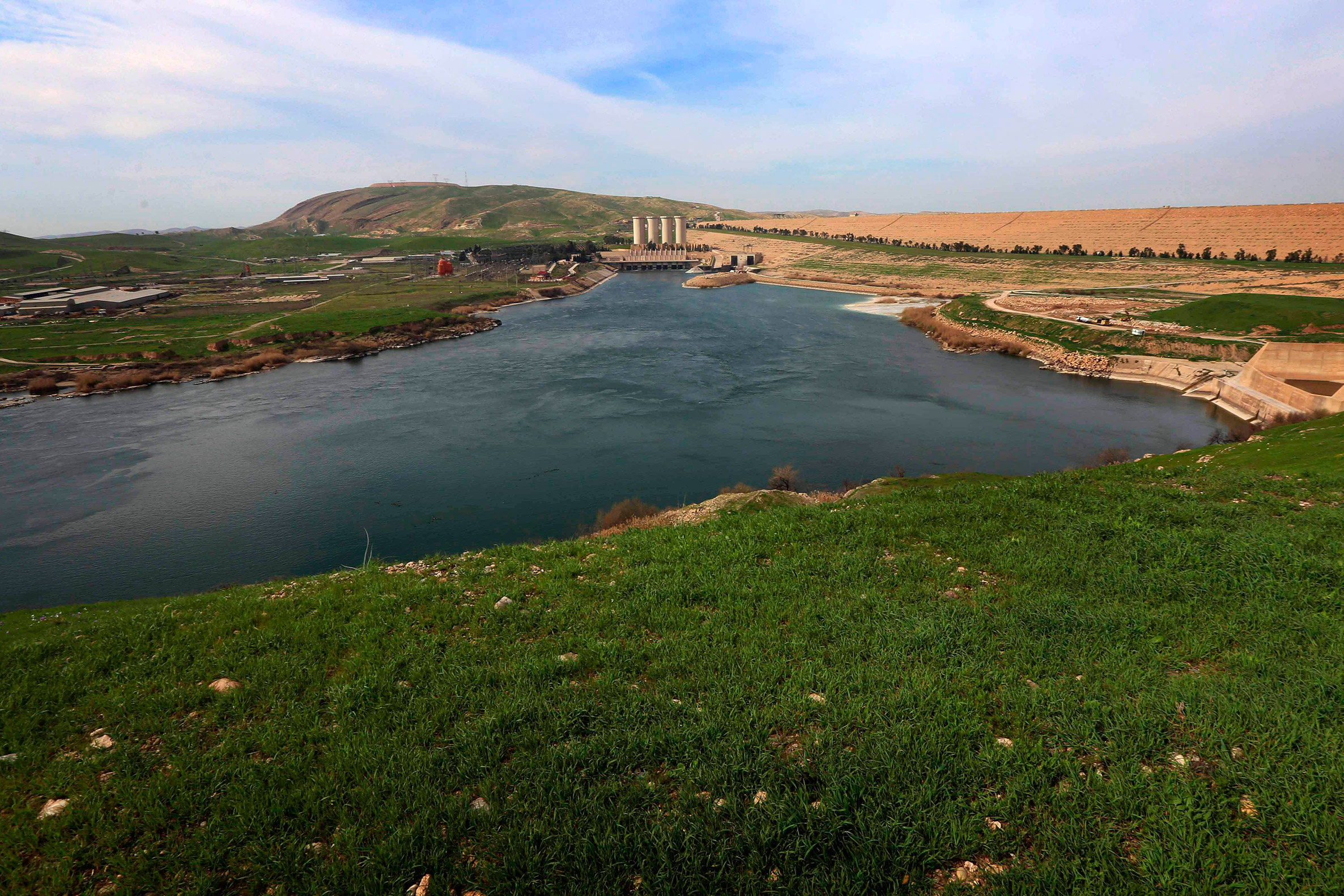 A sweeping view of the Mosul Dam on the Tigris River, about 50km north of Mosul, Iraq, March 3, 2016. (Safin Hamed—AFP/Getty Images)
