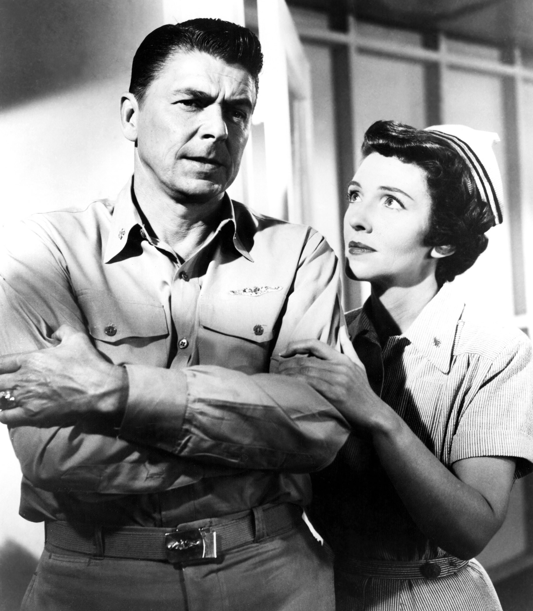 Co-Stars As a film actress, Nancy appeared in 11 films and generally received favorable reviews from critics, though not so much for her most widely mentioned performance, as a nurse engaged to Reagan's character in Hellcats of the Navy, above, the only film in which she and her future husband played together. By the time she was cast in the role, Ron and Nancy had already been married five years. After one more film role and a smattering of televison appearances, Nancy would leave acting for good. She later commented that she became an actress because she "didn't want to go back to Chicago and lead the life of a post-debutante. I wanted to do something until I found the man I wanted to marry."