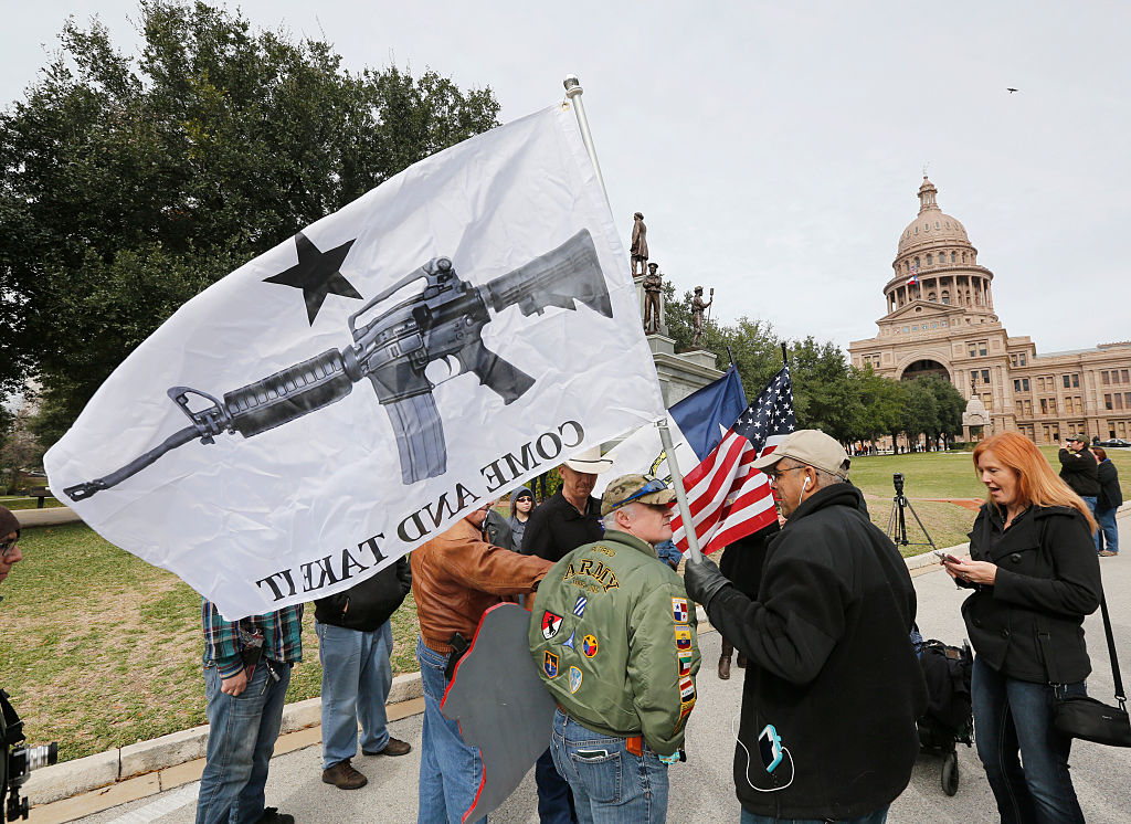 Activists held an open carry rally at the Texas state capitol on Jan. 1, 2016 in Austin, Texas. (Erich Schlegel&mdash;Getty Images)