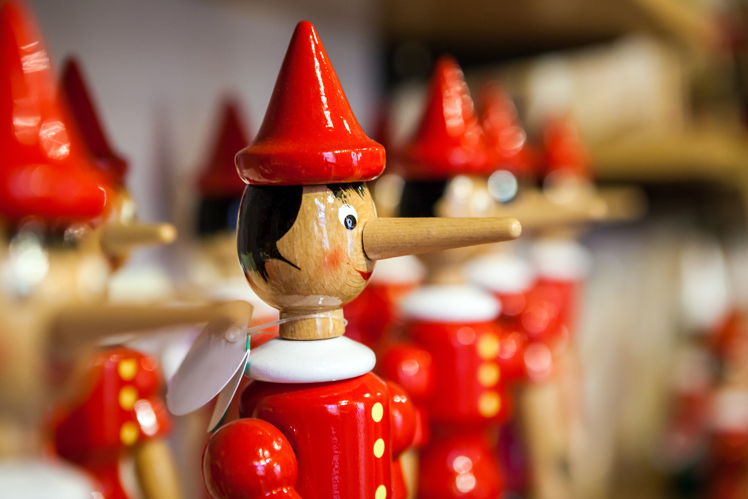 Traditional wooden Pinocchio toy.